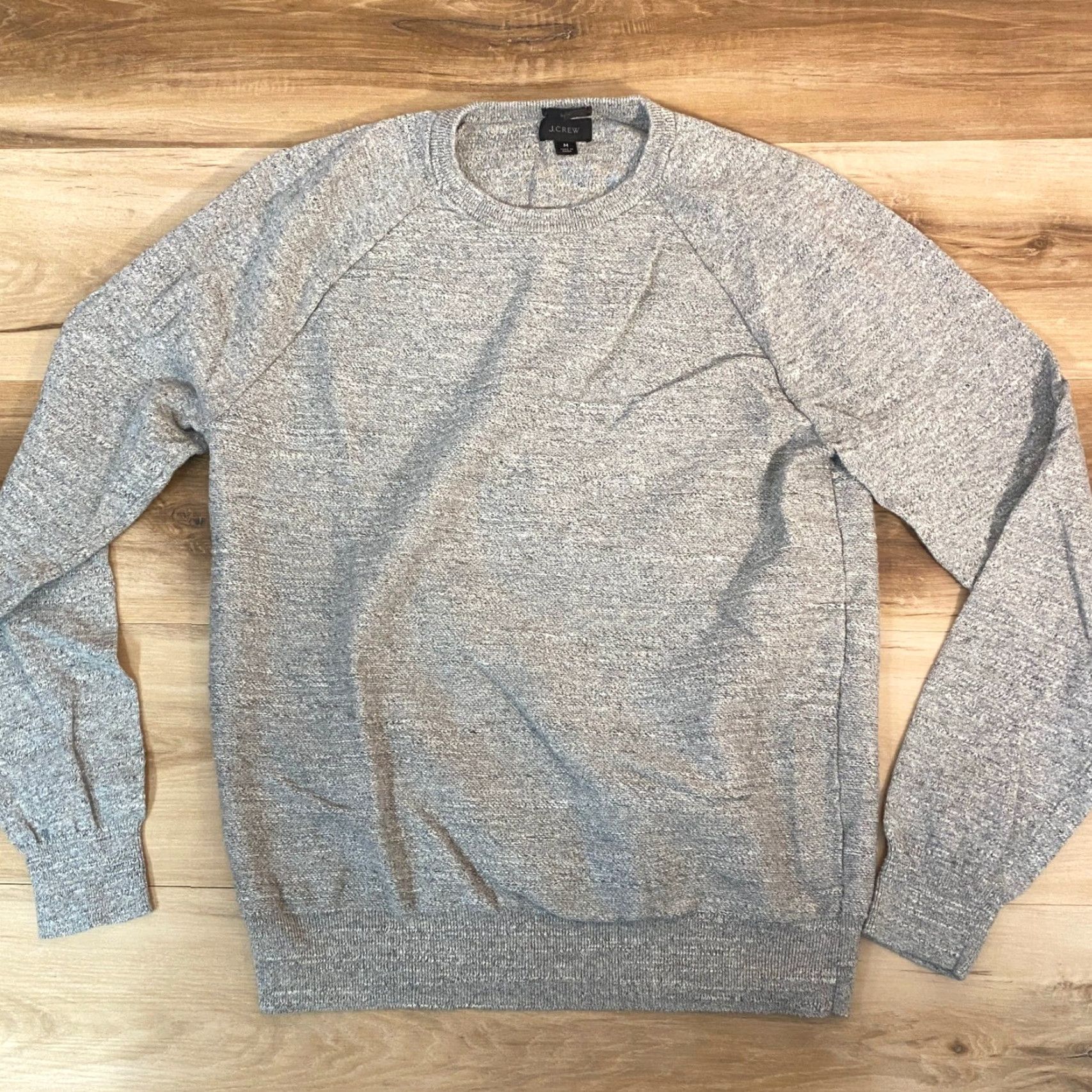 J.Crew J.Crew Slim Fit Crewneck Sweater Mens Raglan Cotton Knit Grey Marl C8445 Size US M / EU 48-50 / 2 - 3 Thumbnail