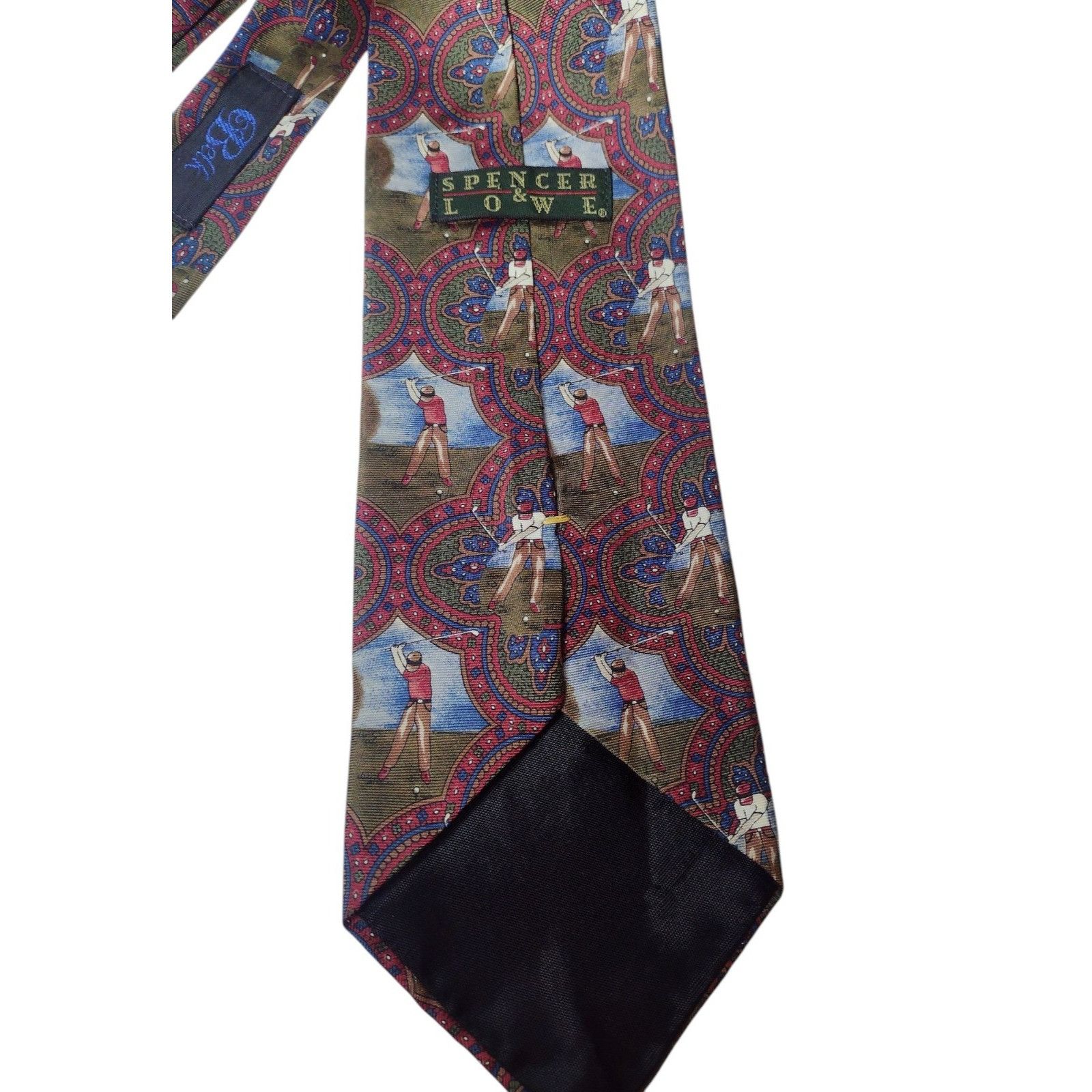 Vintage Spencer & Lowe Silk Golf Necktie Vintage USA Business Preppy Size ONE SIZE - 3 Thumbnail