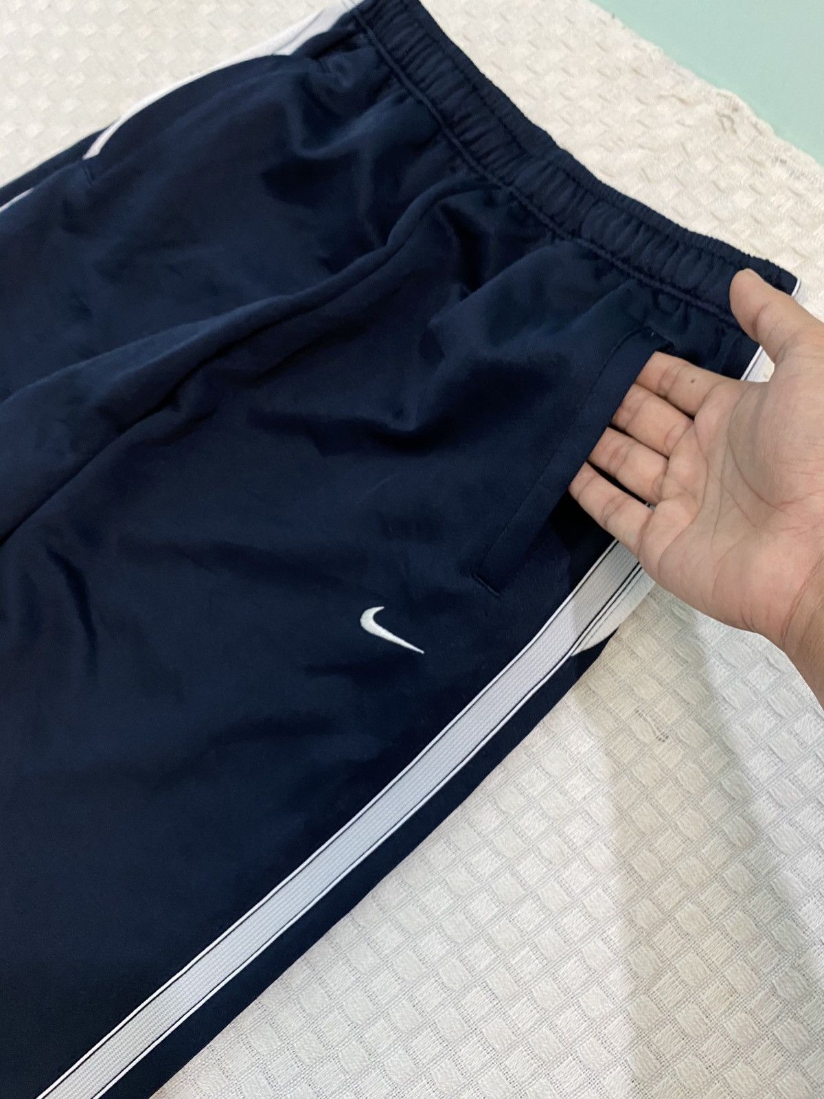NOCTA × Nike 💥 VINTAGE NIKE 90S BAGGY WIDE LEG SWOOSH TRACK PANTS Y2K Size US 38 / EU 54 - 5 Thumbnail