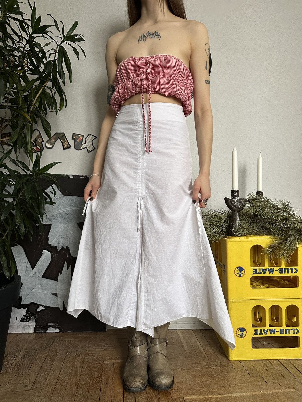 Japanese Brand × Seditionaries Crinkled Ruffle Fairy Core Bohemian Style Midi Skirt Size 28" / US 6 / IT 42 - 12 Thumbnail