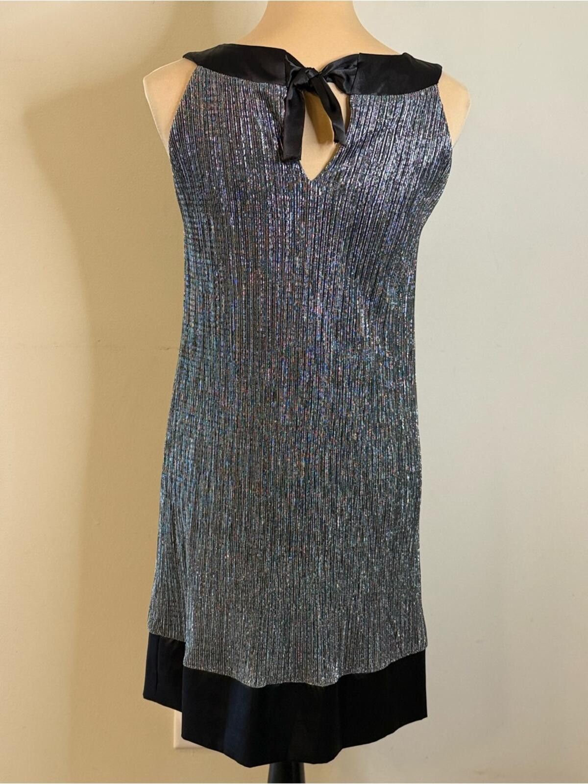 Other Enfocus Studio bow sheath dress sleeveless silver black SZ 4 Size S / US 4 / IT 40 - 1 Thumbnail