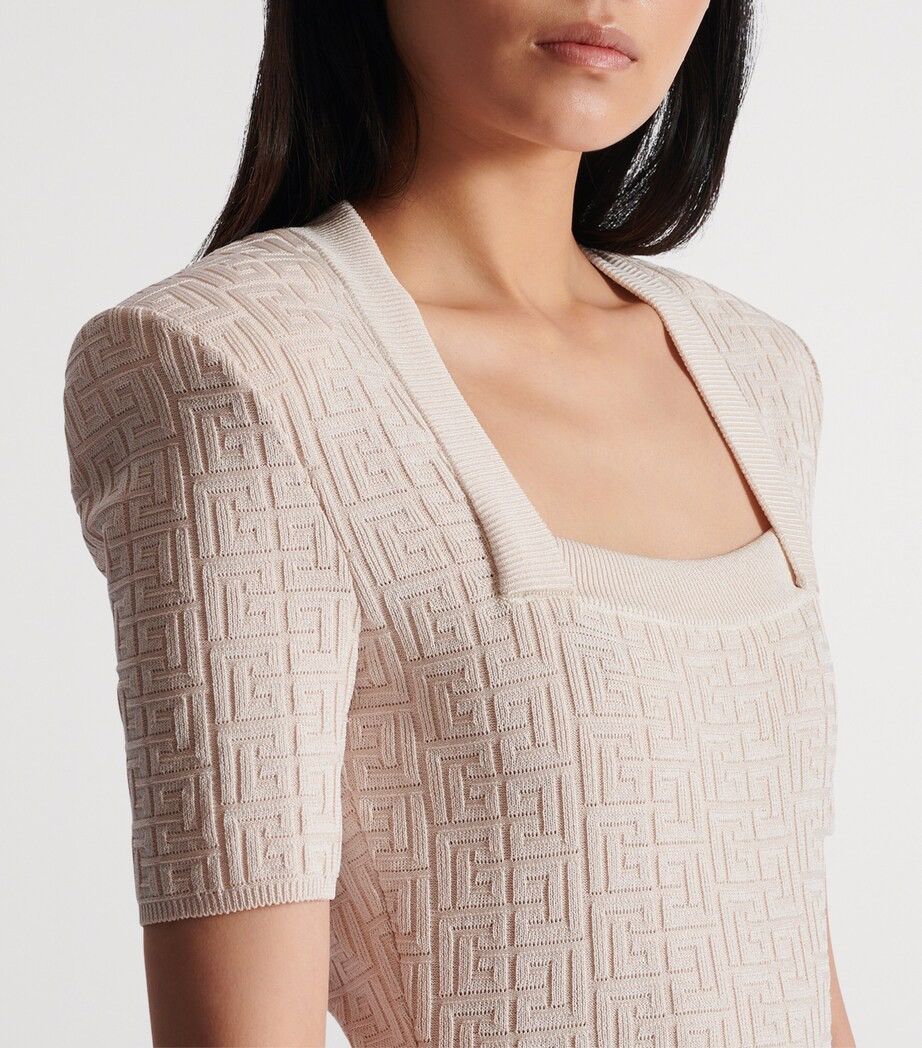 Balmain BALMAIN ‘25 Knit PB Labyrinth Mini Dress *New With Tags* Size XS / US 0-2 / IT 36-38 - 10 Thumbnail
