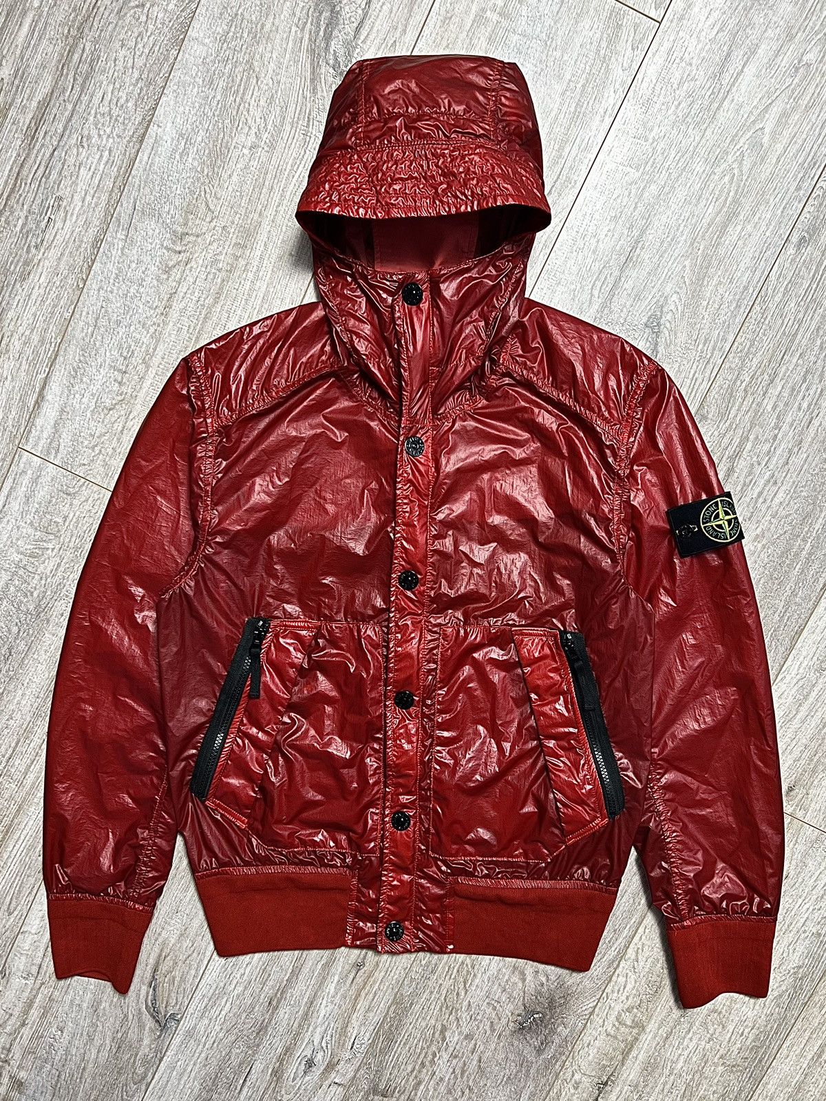 STONE ISLAND Jacket Glass Hooded Red Art. 581544B34 Size M
