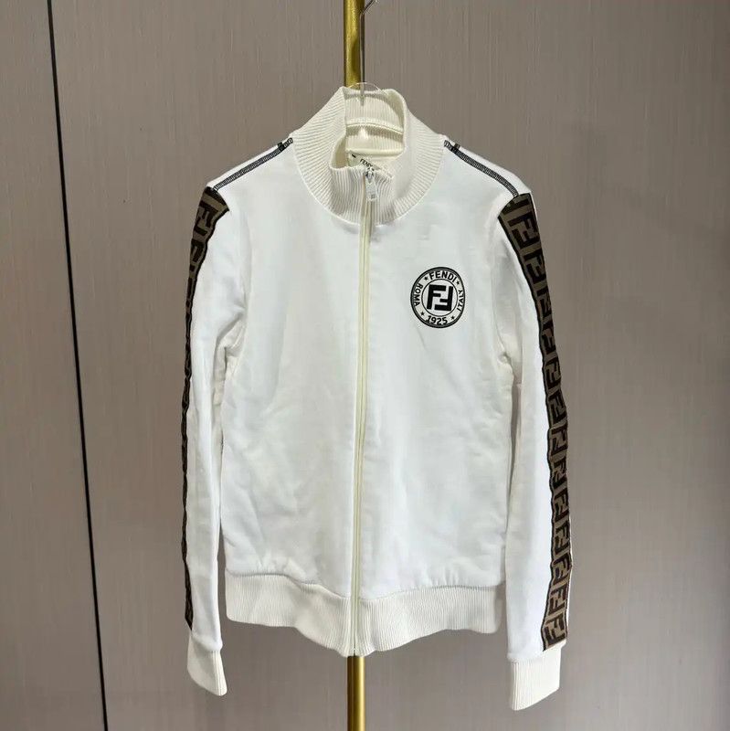 Fendi Fendi Women's White Cotton Jacket 0089 Size ONE SIZE - 1 Thumbnail