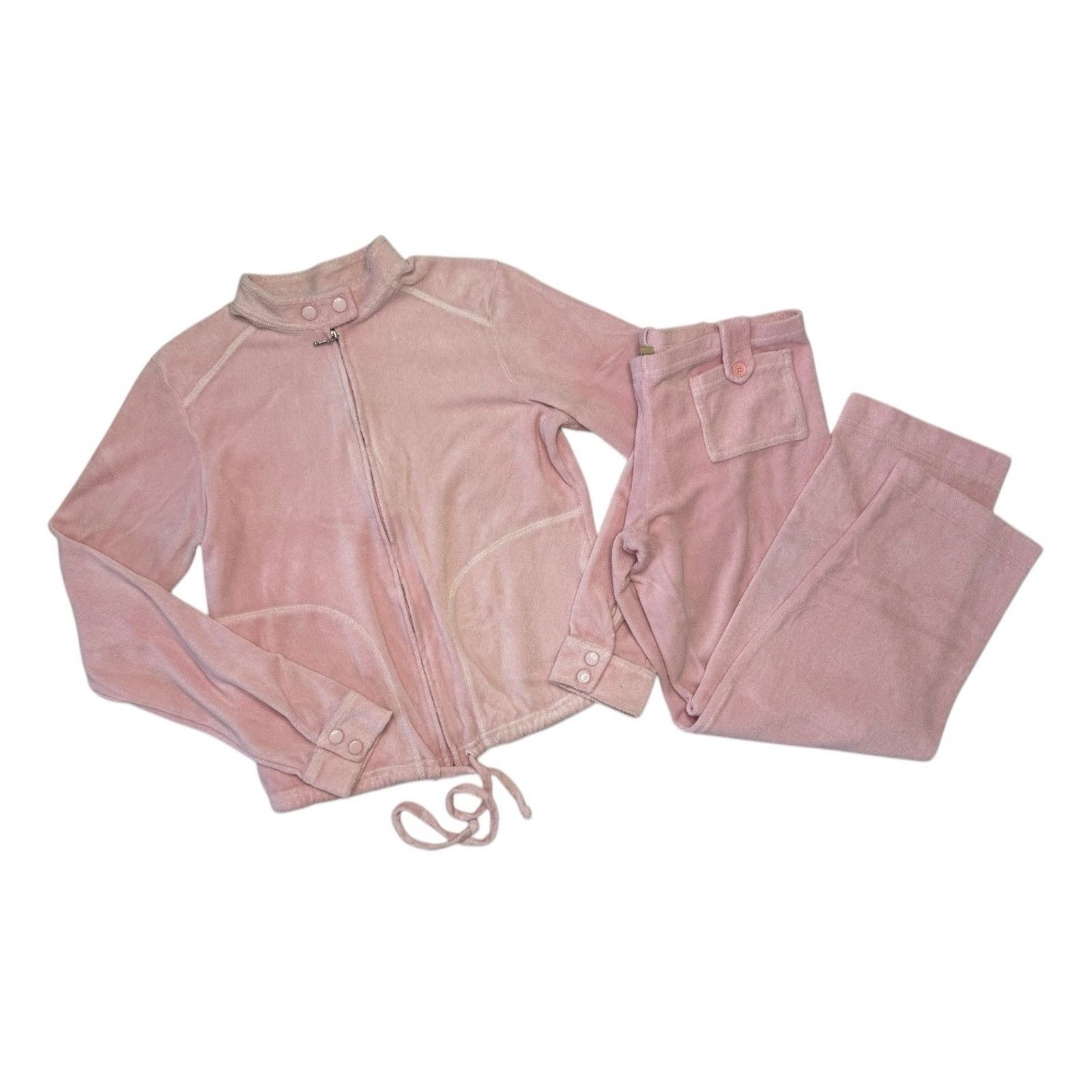 Y2K Vintage JUICY COUTURE French Terry Cloth Pink Track Suit - Main Image
