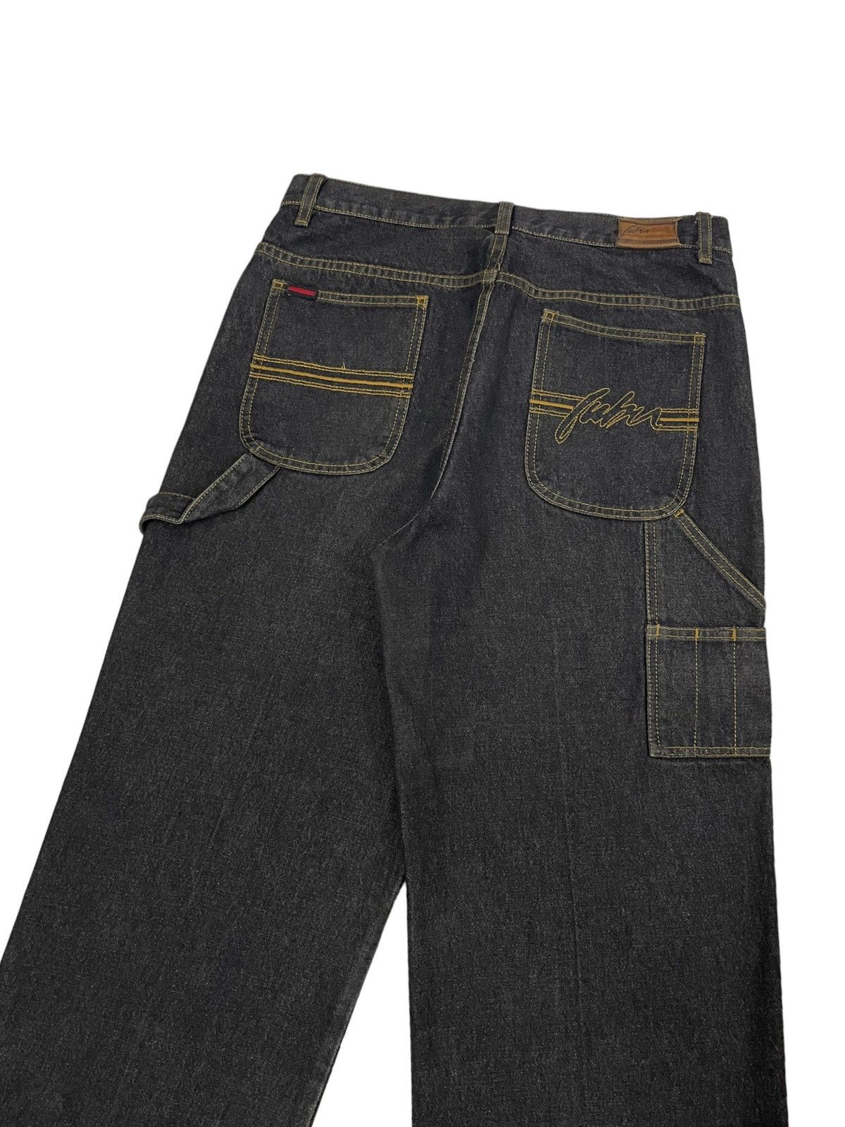 image of Vintage Fubu Baggy Carpenter Jeans Embroidery Logo in Black, Men's (Size 33)