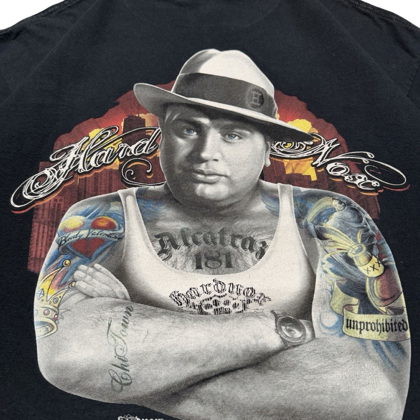 Vintage Vintage Y2K Hard Nox Capone Faded Black Graphic T Shirt XL Size US XL / EU 56 / 4 - 2 Thumbnail
