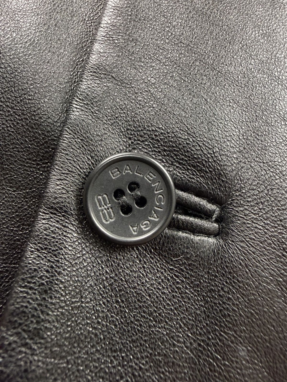 Balenciaga Vintage Balenciaga Buttoned Leather Jacket Size US XL / EU 56 / 4 - 8 Thumbnail