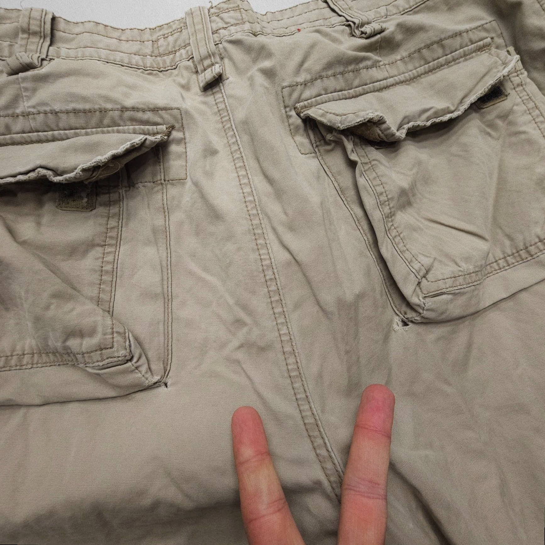 Abercrombie & Fitch VINTAGE Abercrombie & Fitch Cargo Pants Mens 36x32 Beige Canvas 5-Pocket Cargo 90s Army Outdoor Casual Workwear Mens Size US 36 / EU 52 - 5 Thumbnail