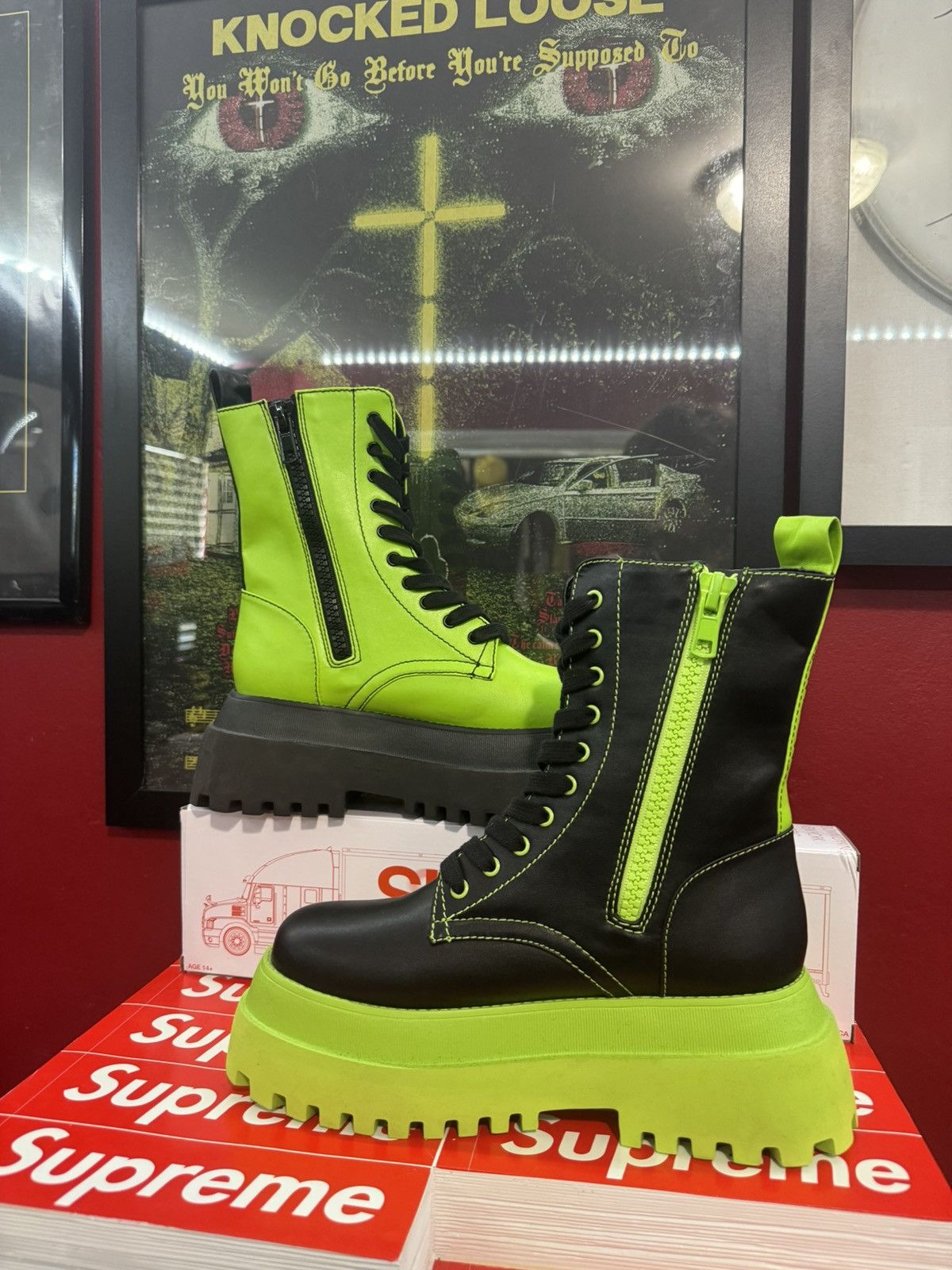 Marilyn Manson Unreleased Dolls Kill X Marilyn Manson combat boots 8m Size US 8 / EU 41 - 4 Thumbnail