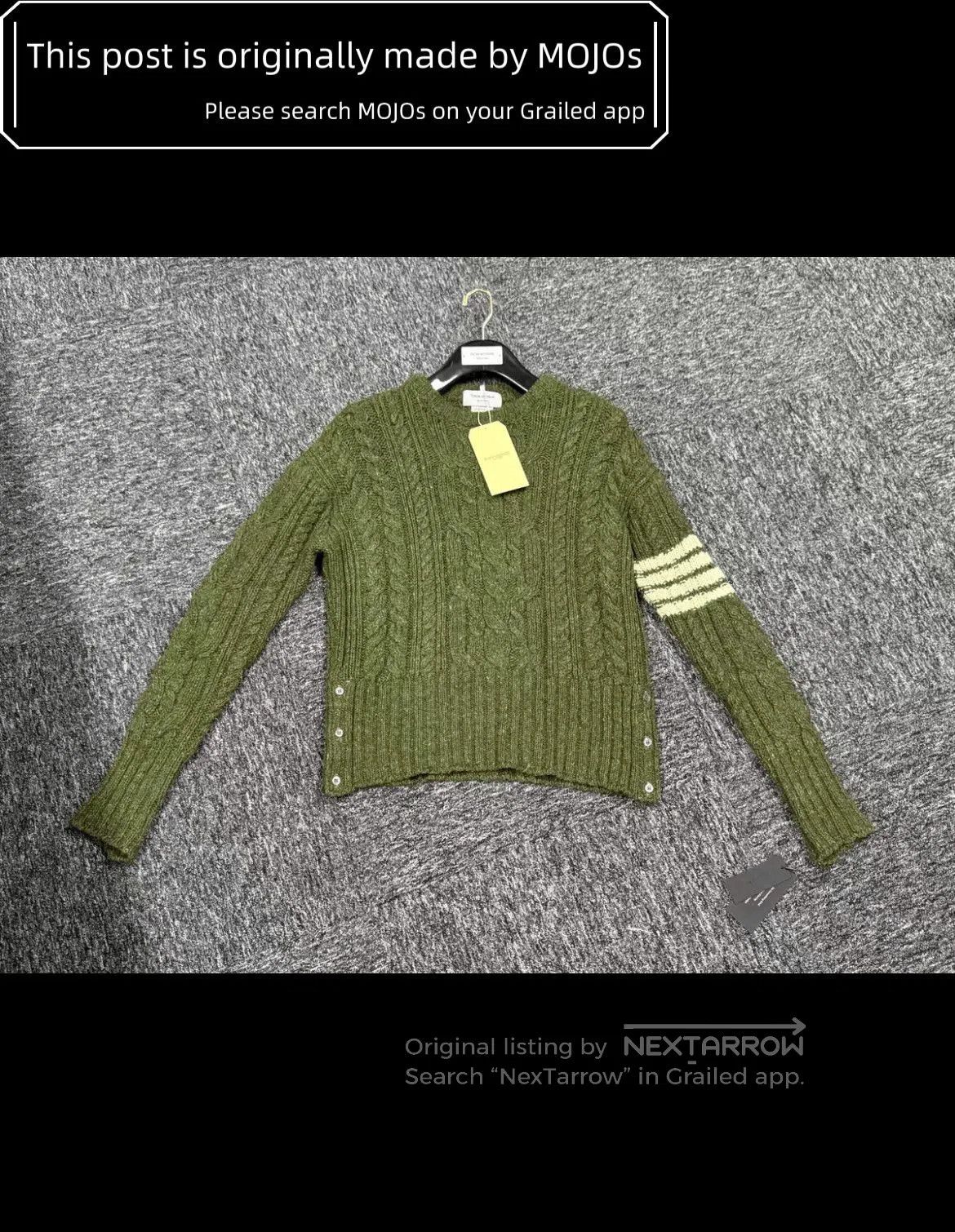 Thom Browne Sz 1 Thom Browne Mohair Blend Green Four Stripes Knitwear. Size US S / EU 44-46 / 1 - 3 Thumbnail