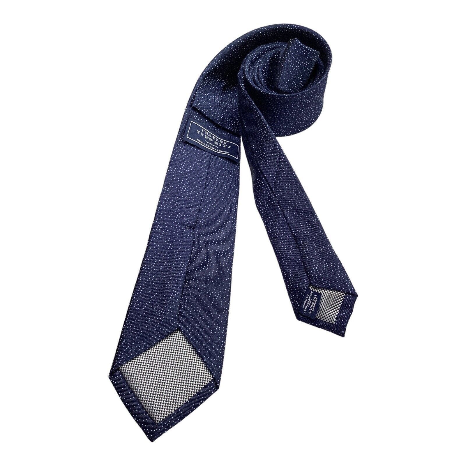 Charles Tyrwhitt CHARLES TYRWHITT Blue Geometric Luxury Silk Tie W: 2.75" EX Size ONE SIZE - 2 Thumbnail