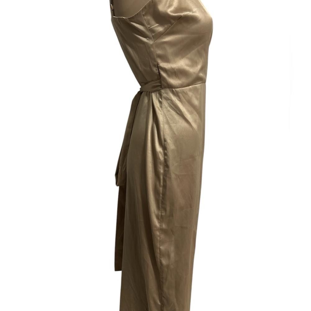 Boohoo Elegant Gold Wrap Dress Size XXS / US 00 / IT 34 - 4 Thumbnail
