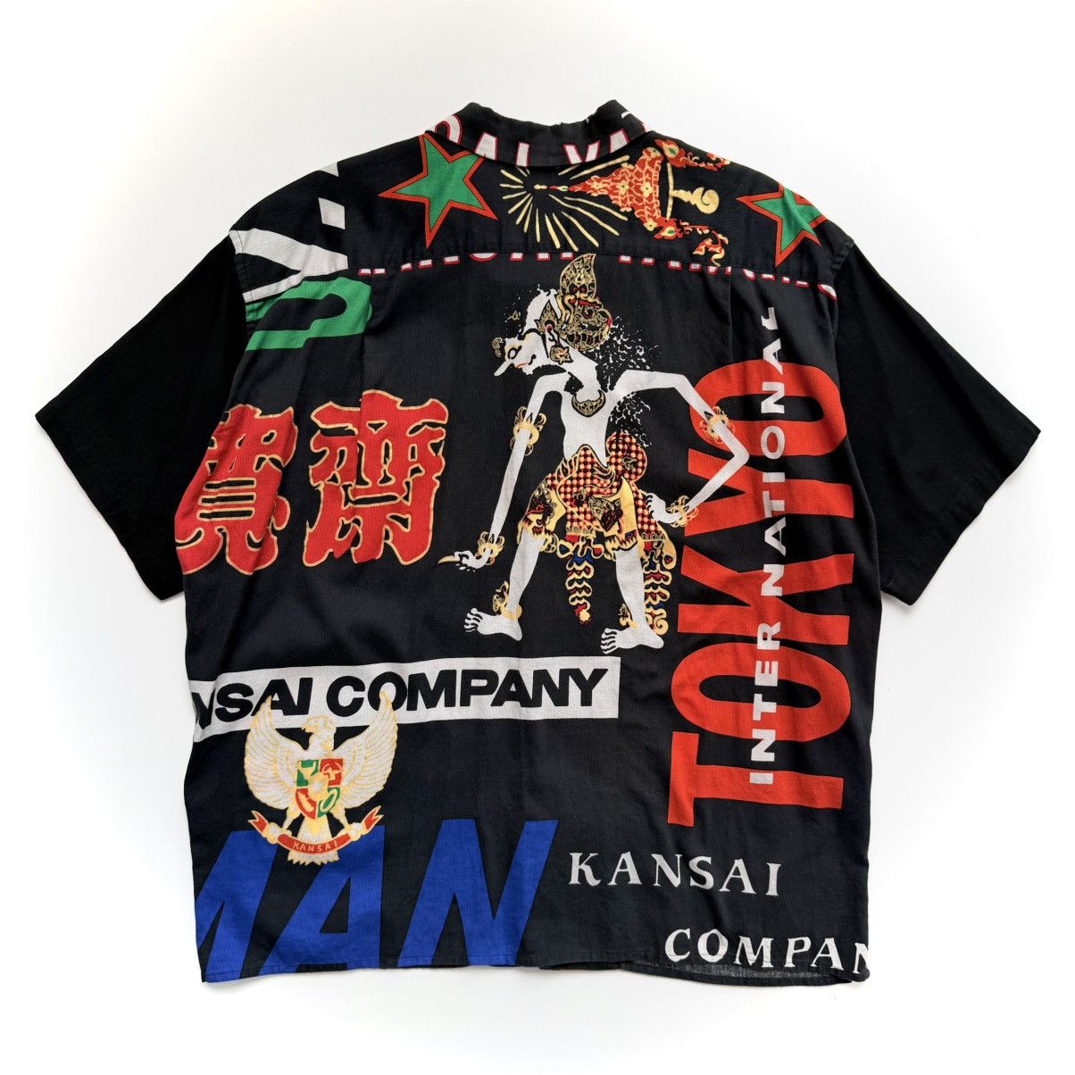 Kansai Yamamoto 1990s Kansai Man Urban Myth Graphic Open Collar Shirt Size US L / EU 52-54 / 3 - 2 Thumbnail