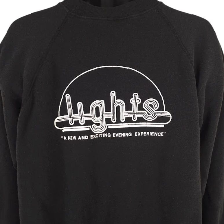Hanes VINTAGE Hanes Sweatshirt Mens Size Large Black 80s Guam Lights Nightlife USA Shirt Size US L / EU 52-54 / 3 - 2 Thumbnail