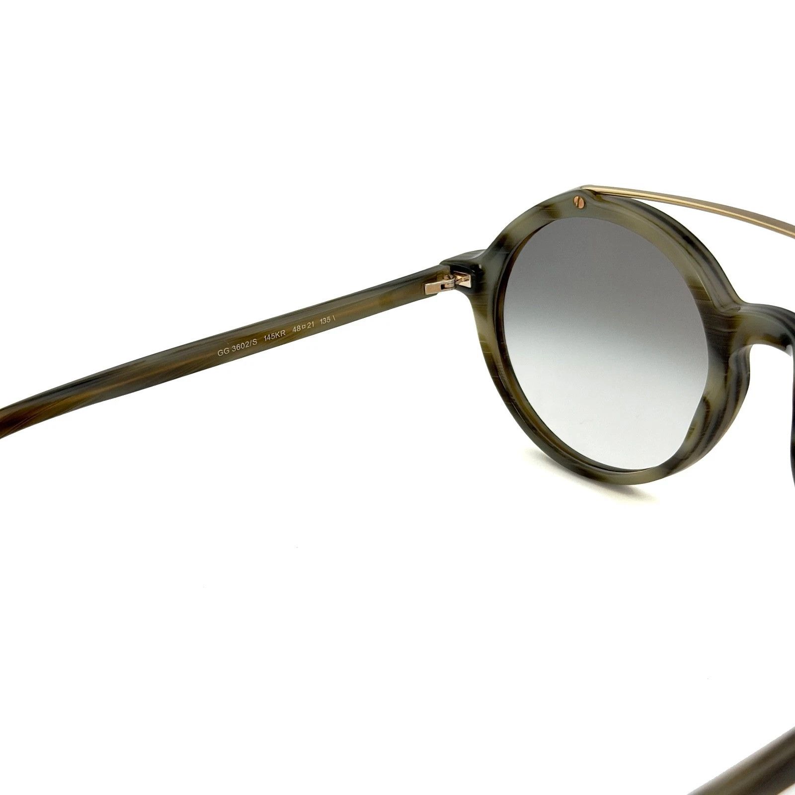 Gucci GUCCI 3602 Round Green Olive Horn Retro Sunglasses GG3602S Size ONE SIZE - 6 Thumbnail