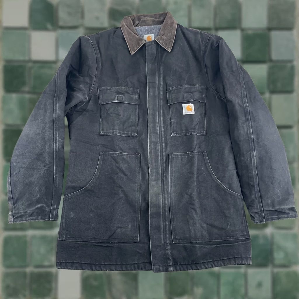 Carhartt Vintage Carhartt Jacket Men 42 Tall Black Lined C04 Denim Workwear Chore Coat USA Union Barn Shirt Size US XS / EU 42 / 0 - 1 Thumbnail