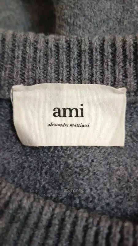 AMI AMI Grey Women's Sweater with Heart Logo . Size S / US 4 / IT 40 - 5 Thumbnail