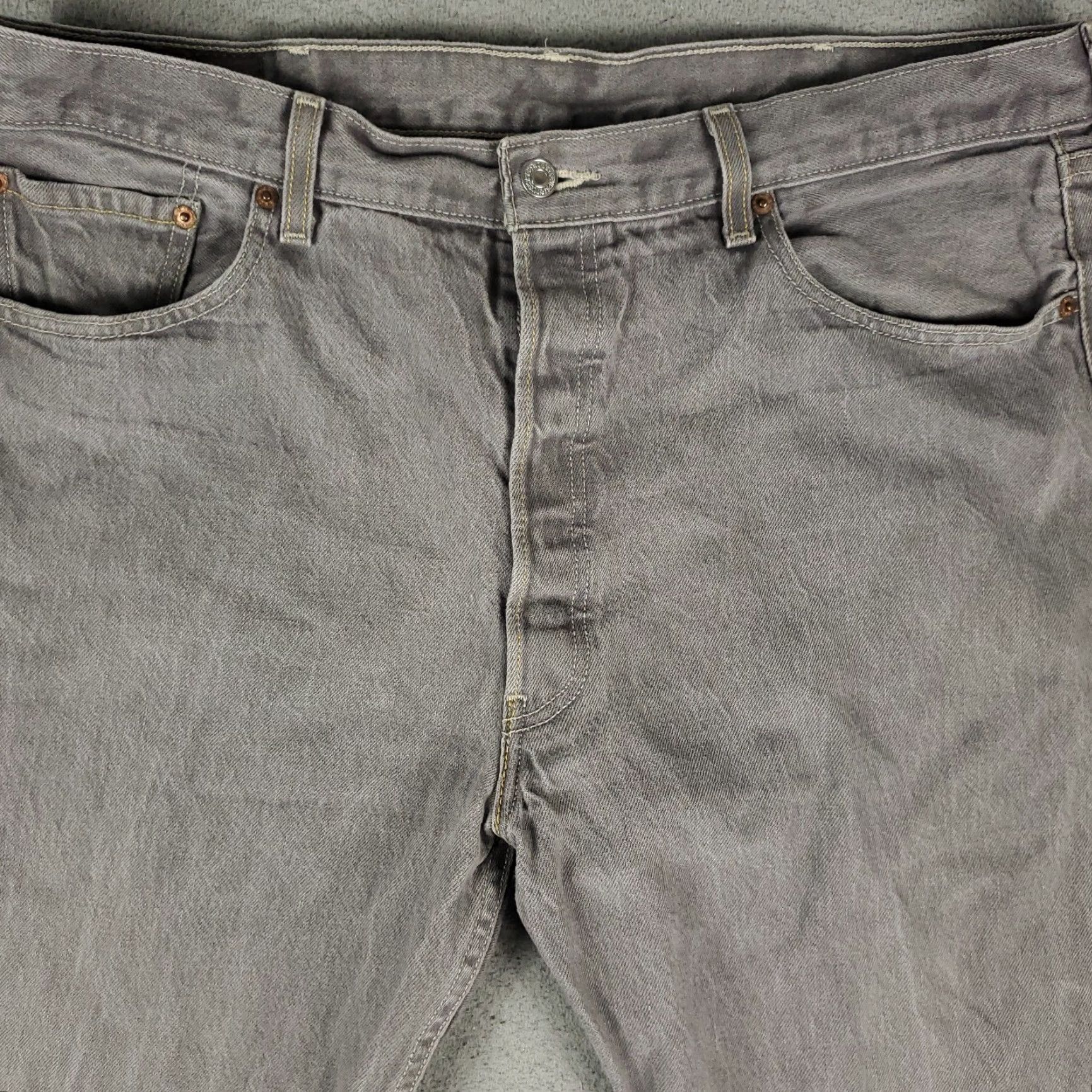 Levi's Levi's 501 Jeans Mens Regular Size 40x30 Gray Straight Leg Denim Pants Size US 40 / EU 56 - 2 Thumbnail