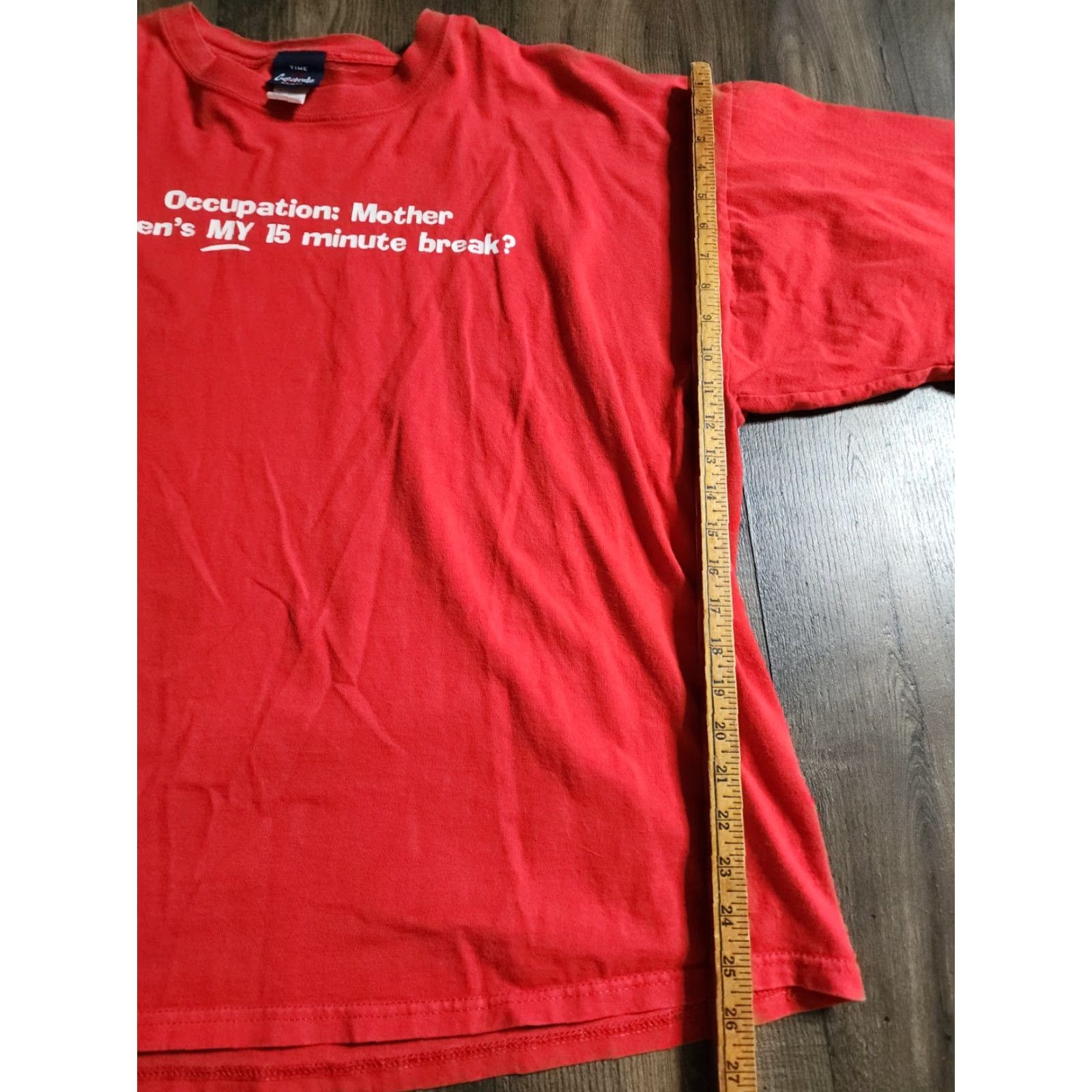 MOTHER VINTAGE Time 2 Celebrate Womens Plus 22/24 T-Shirt Short Sleeve Crew Neck Red 15 Minute Break Funny Shirt Womens Size 3XL / US 20-22 - 3 Thumbnail
