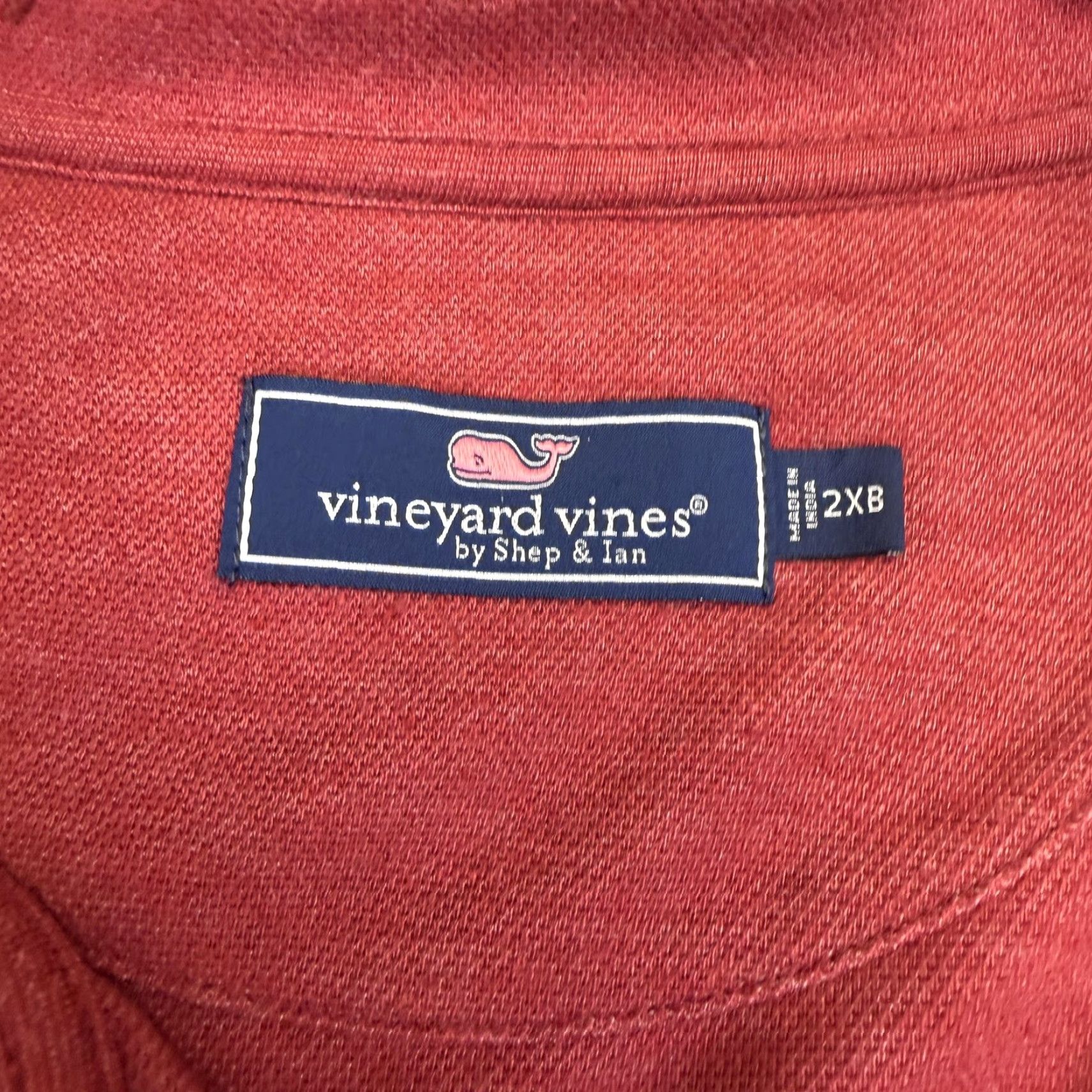 Vineyard Vines Vineyard Vines Sweater Mens 2XB Red Quarter Zip Mock Neck Whale Logo Pullover Size US XXL / EU 58 / 5 - 4 Thumbnail