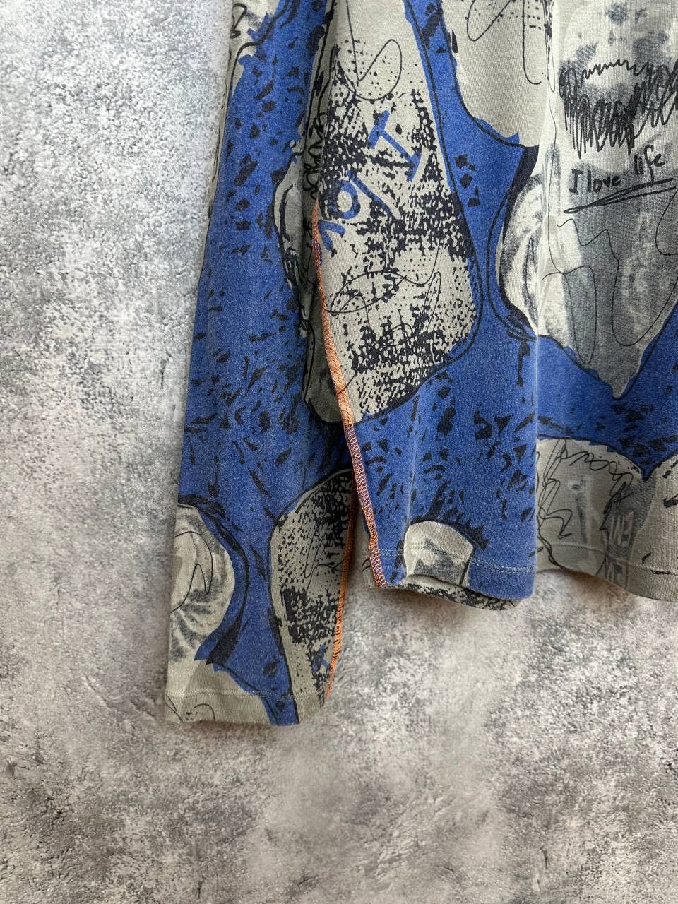 Desigual Desigual Y2K Abstract Graffiti Print LS Top Exposed Orange Size L / US 10 / IT 46 - 6 Thumbnail