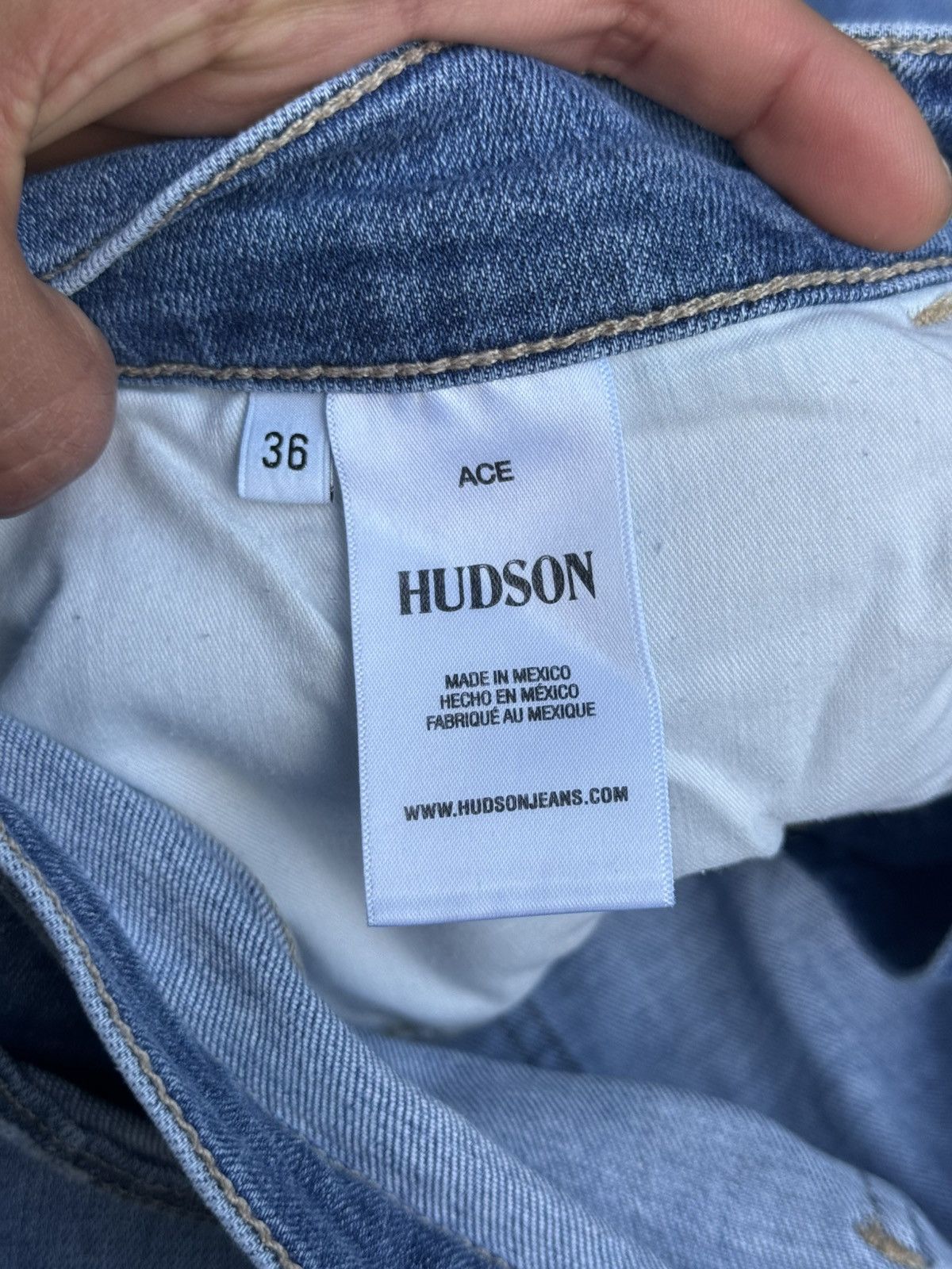 Hudson Ace Skinny Light Blue Wash Distressed Denim Jeans Size US 36 / EU 52 - 3 Thumbnail