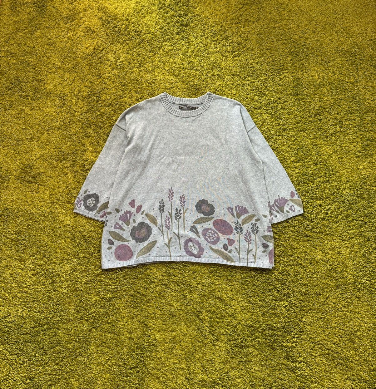 Designer Gudrun Sjoden avant garde floral pattern sweater Size L / US 10 / IT 46 - 6 Thumbnail