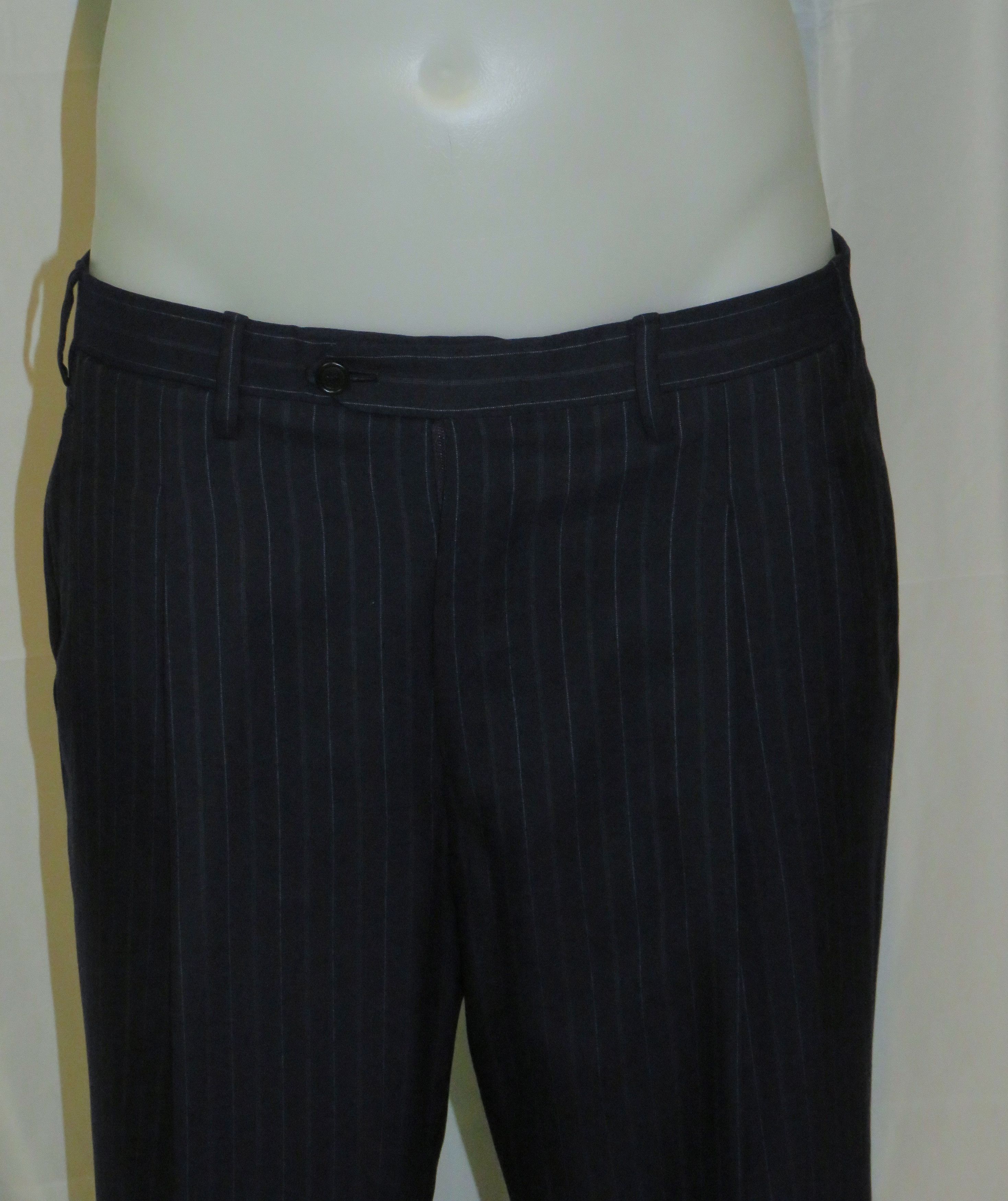 Kiton 100% Cashmere Navy Blue Striped Two Button Suit 43R Size 44R - 17 Thumbnail