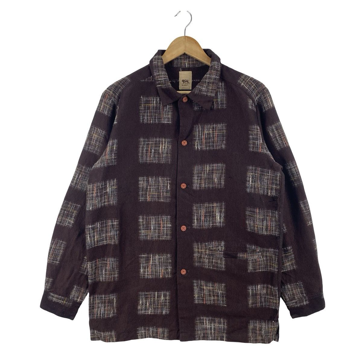 Norbit Vintage NORBIT Textured Plaid Patchwork Button Up Shirt Size US M / EU 48-50 / 2 - 5 Thumbnail