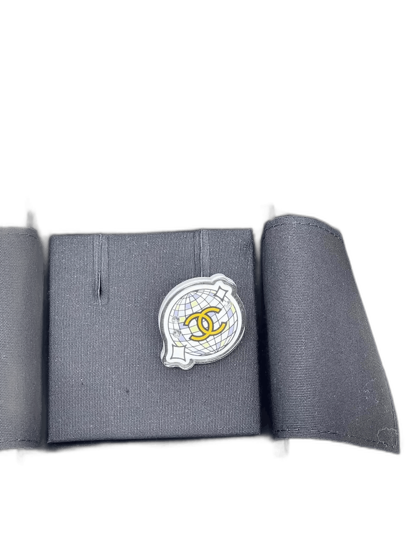 Chanel Double C Acrylic Brooch Pin