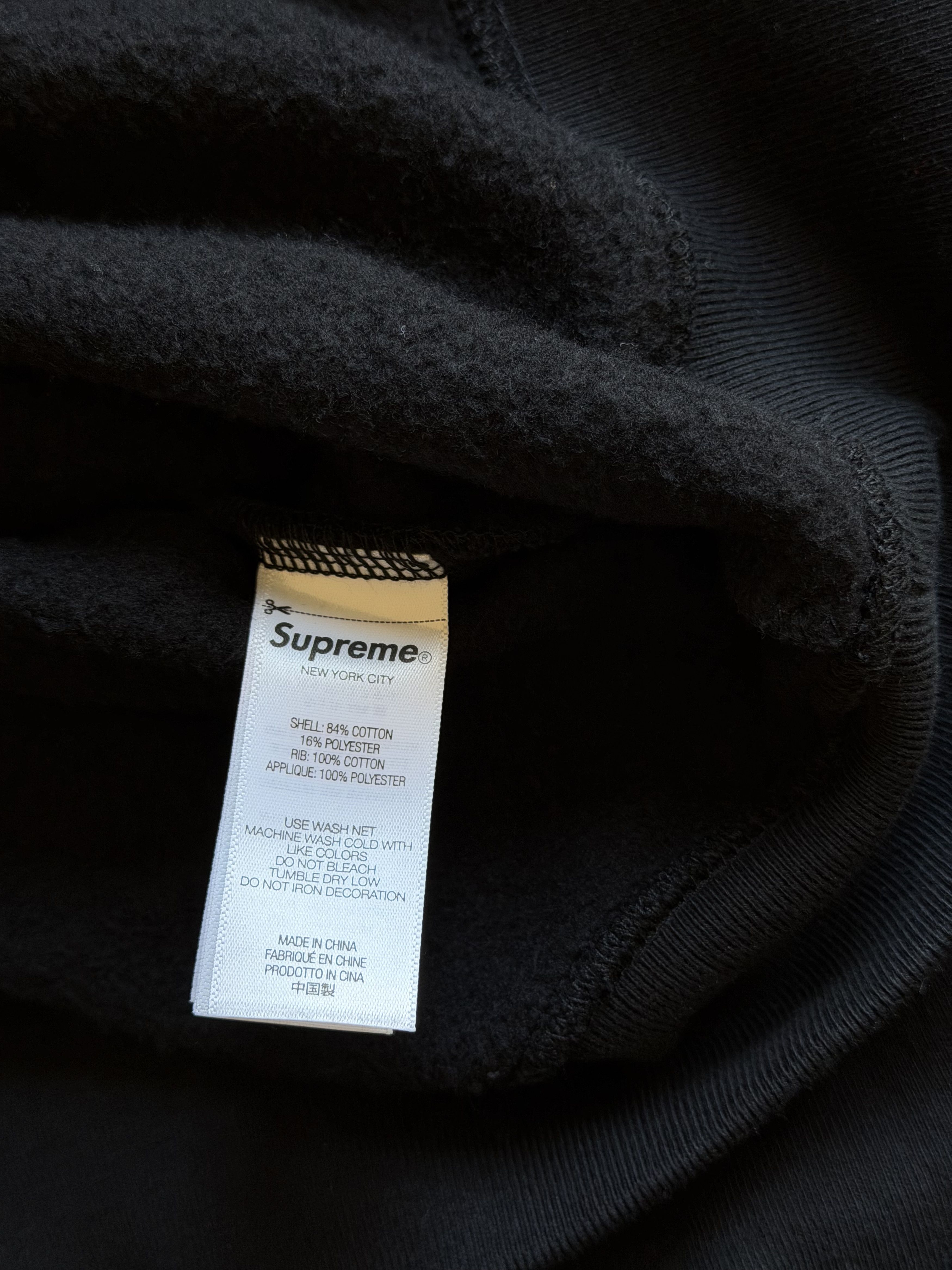 Supreme Supreme Satin Applique Hoodie in Black Size US XL / EU 56 / 4 - 8 Thumbnail
