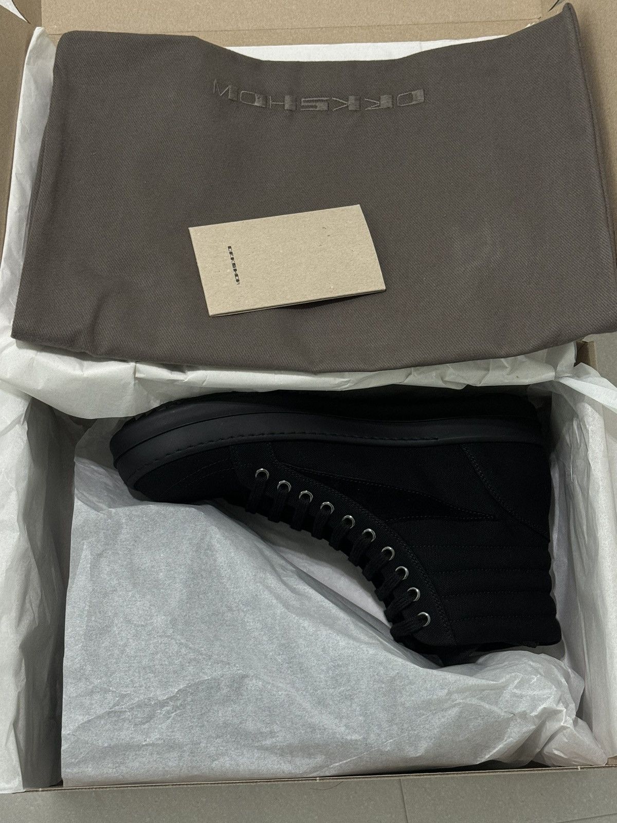 Rick Owens × Rick Owens Drkshdw Rick owens drksdw vintage sneakers high triple black Size US 9.5 / EU 42-43 - 2 Thumbnail