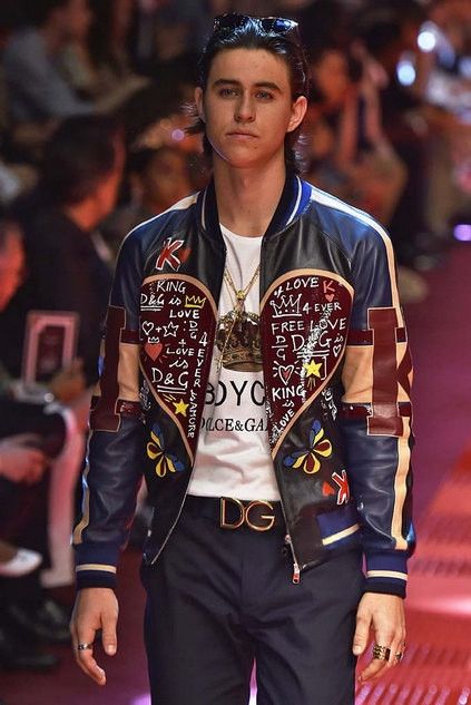 S/S 2018 RUNWAY DG KING LAMB LEATHER BOMBER JACKET