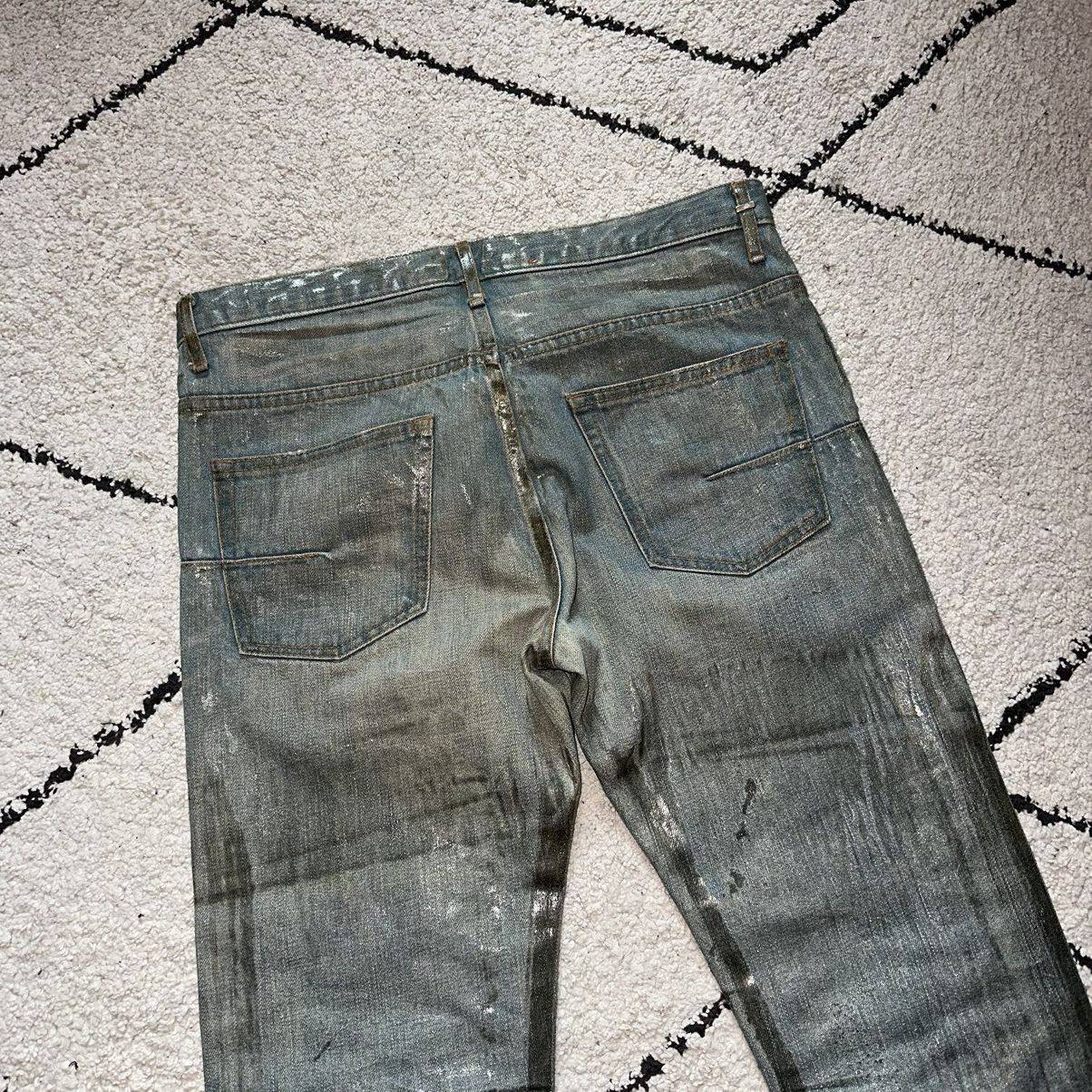Dior Dior Homme Waxed Bleu Clair Jeans from SS2004 "Strip" Size US 29 - 6 Thumbnail