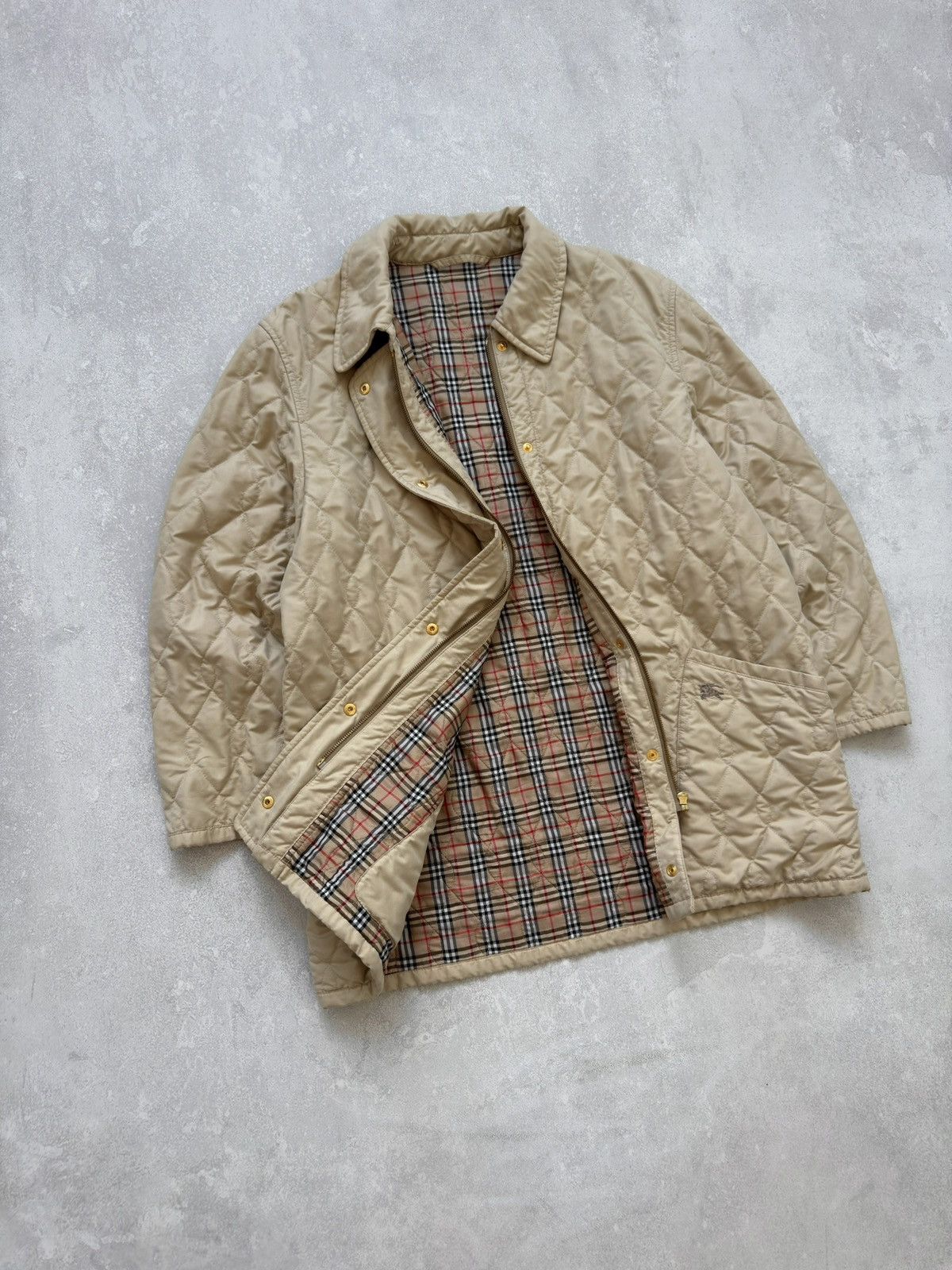 Burberry Vintage Burberrys 90s Nova Check Quilted Coat Jacket Logo Size US L / EU 52-54 / 3 - 2 Thumbnail