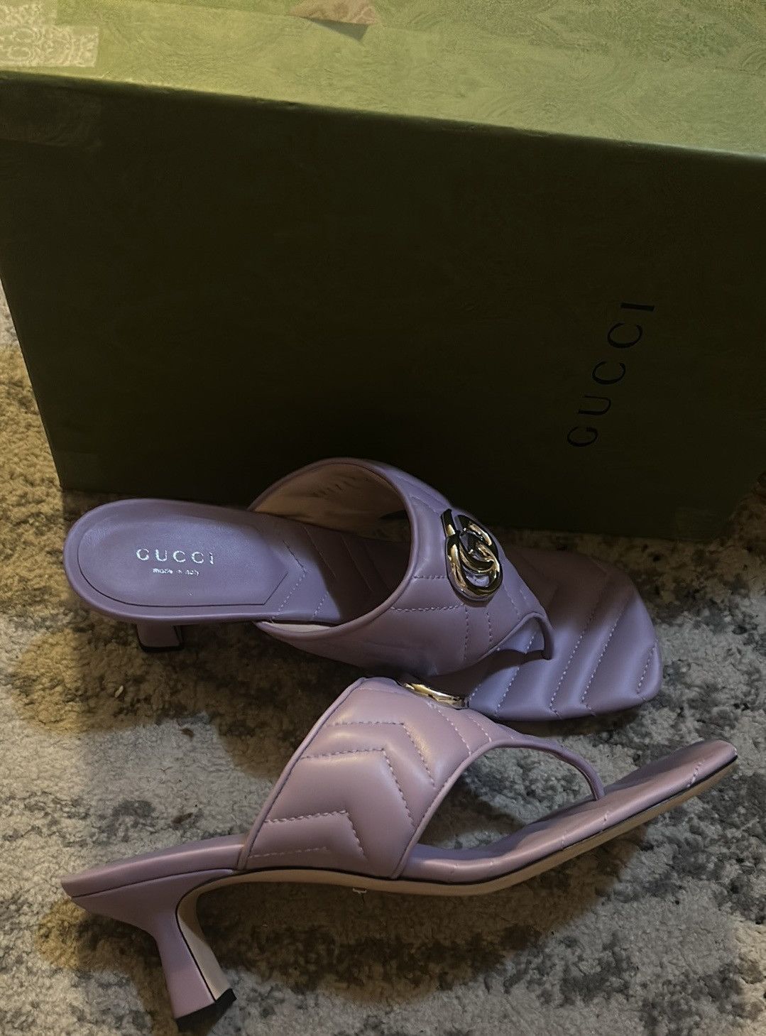 Gucci Gucci Double G Thong Sandal Mules Lavender Size US 10 / IT 40 - 3 Thumbnail