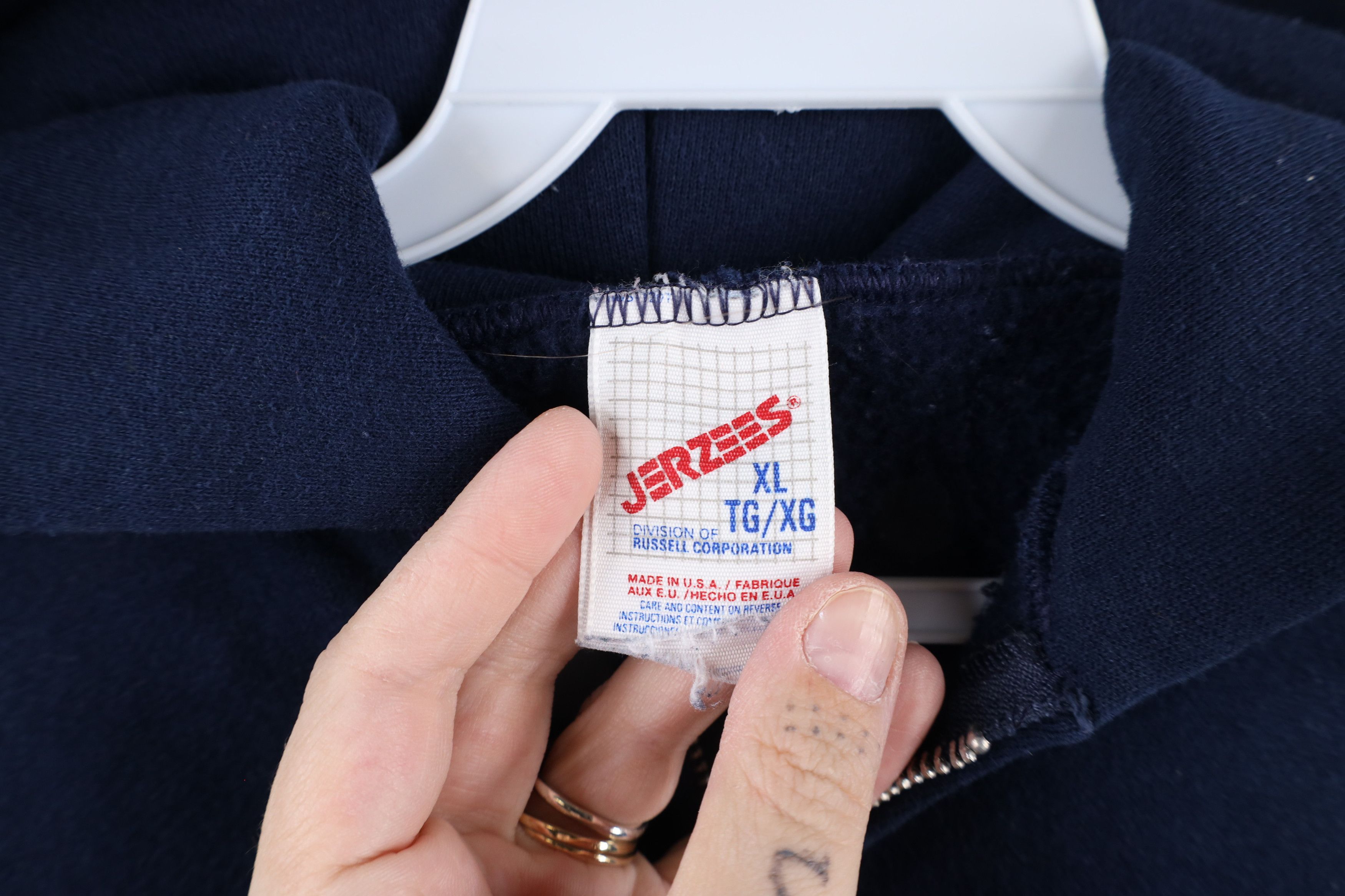 Vintage Vintage 90s Streetwear Hoodie Sweatshirt Navy Blue USA Size US XL / EU 56 / 4 - 6 Thumbnail