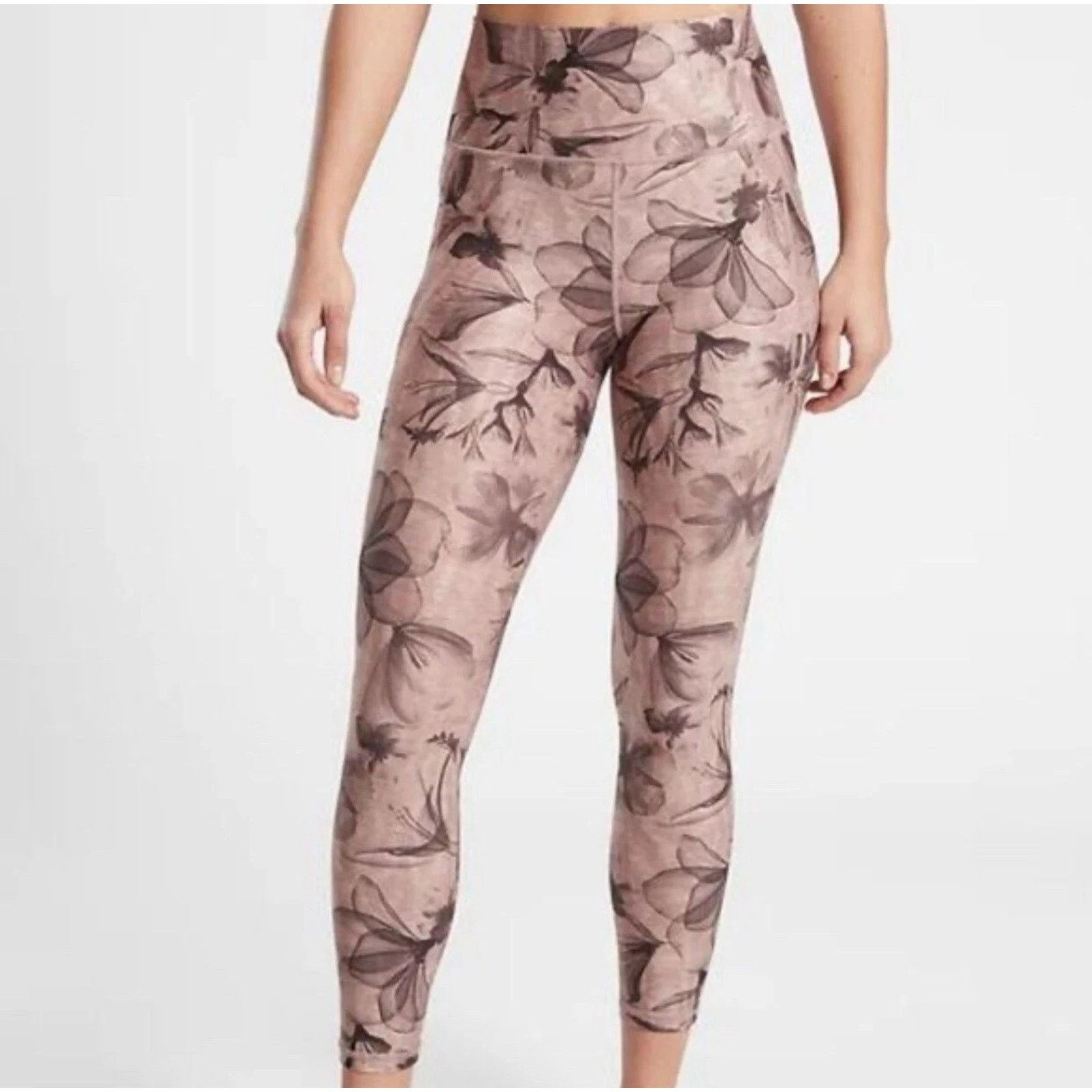 Athleta Athleta Pocket Tight Yoga Leggings Pink Floral 3X A001268 Size 42" / US 20 - 1 Thumbnail