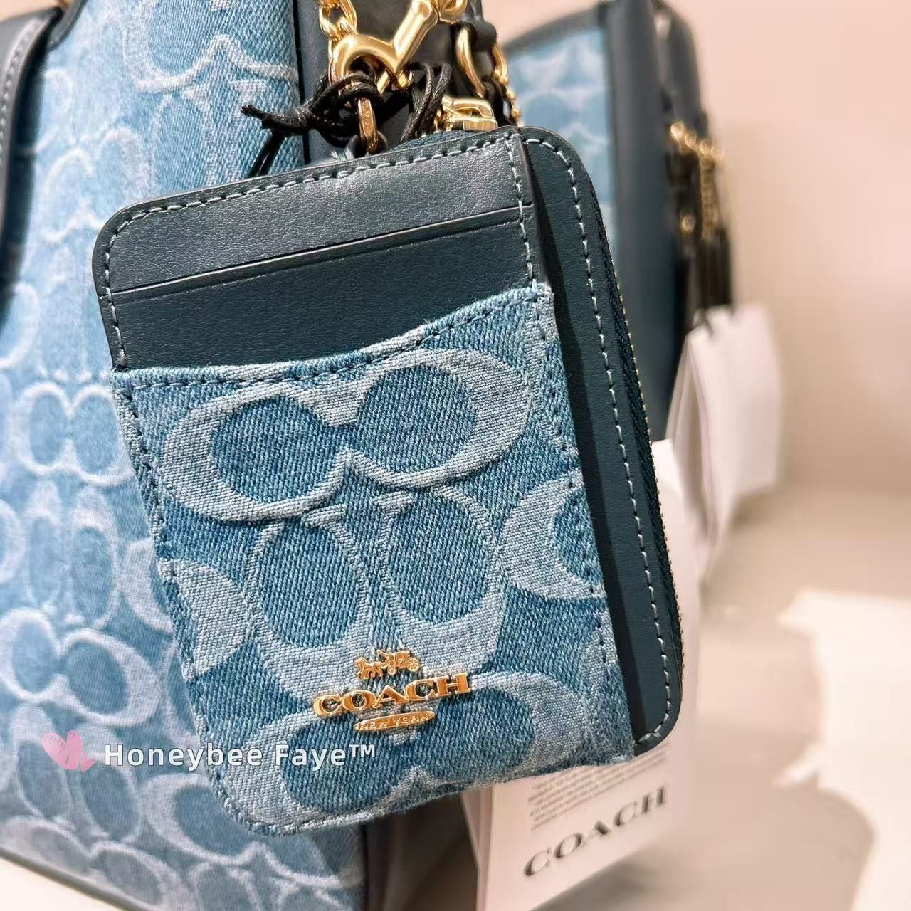 Coach Zip Card Case In Signature Denim CDM29 Size ONE SIZE - 5 Thumbnail