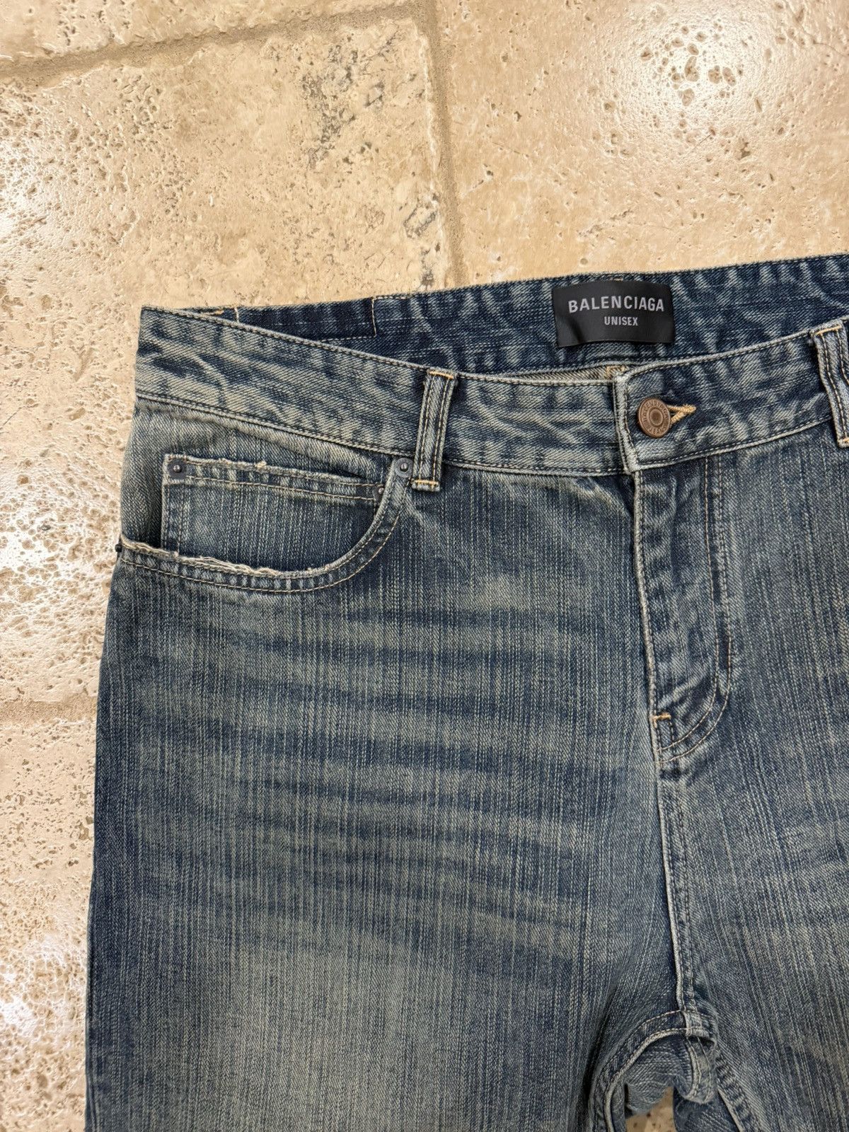 Balenciaga Balenciaga Demna Bootcut Flared 2023 Stone Wash Denim Jeans Size US 34 / EU 50 - 5 Thumbnail