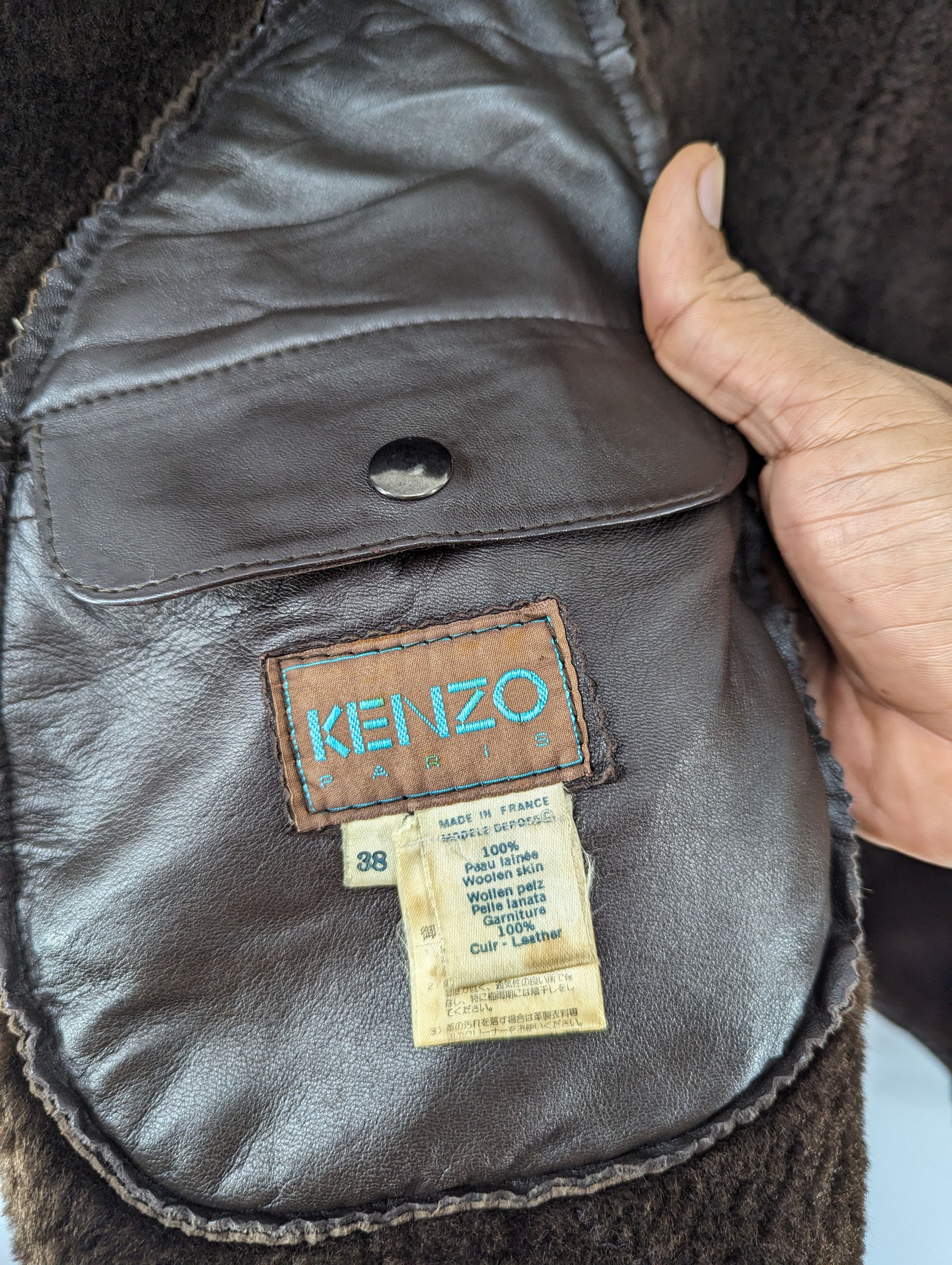 Kenzo Vintage Kenzo Paris Shearling Sherpa Leather Jacket Size US M / EU 48-50 / 2 - 13 Thumbnail
