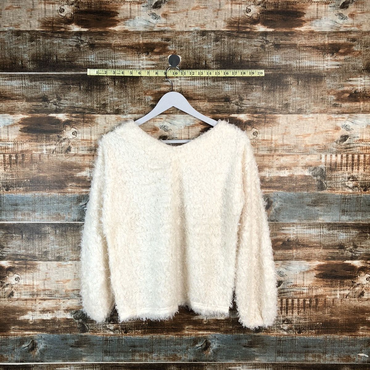 Homespun Knitwear × Japanese Brand DLL One Way White Mohair shaggy fur vintage Knitwear #C055 Size S / US 4 / IT 40 - 1 Thumbnail