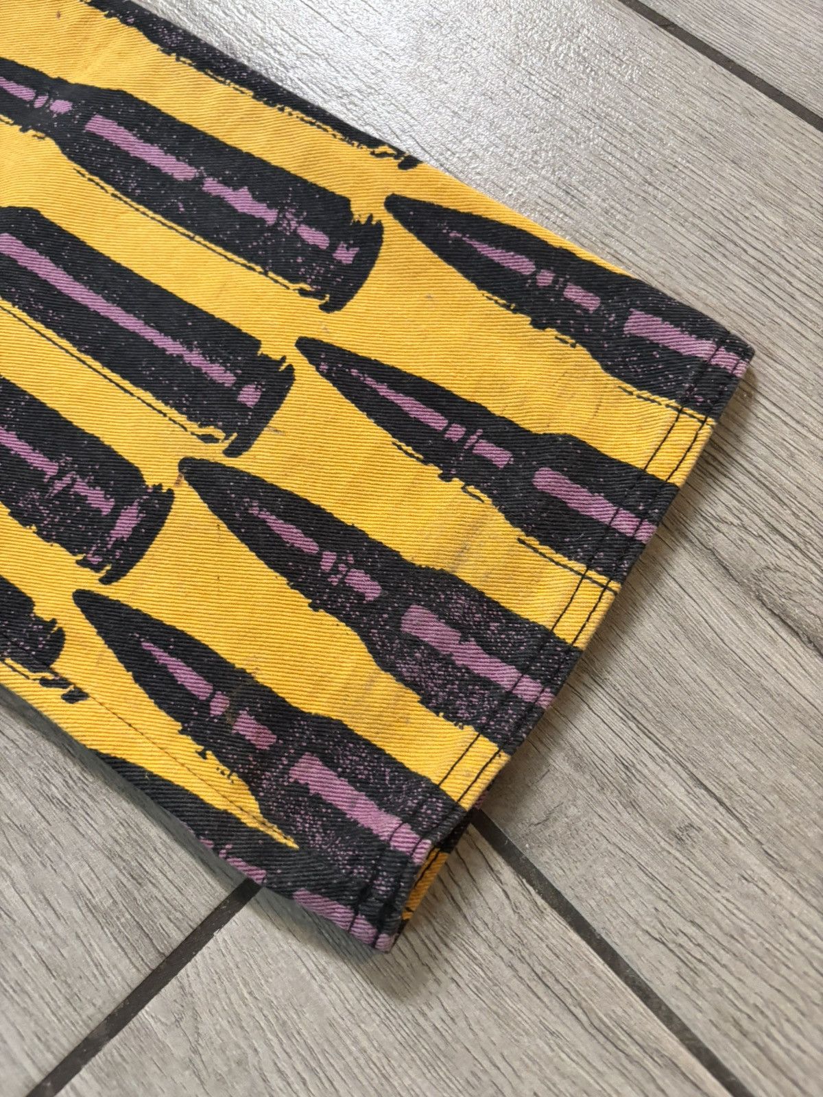 Stephen Sprouse Vintage FW88 Stephen Sprouse Bullet Print Denim Jeans Yellow Size US 34 / EU 50 - 20 Thumbnail