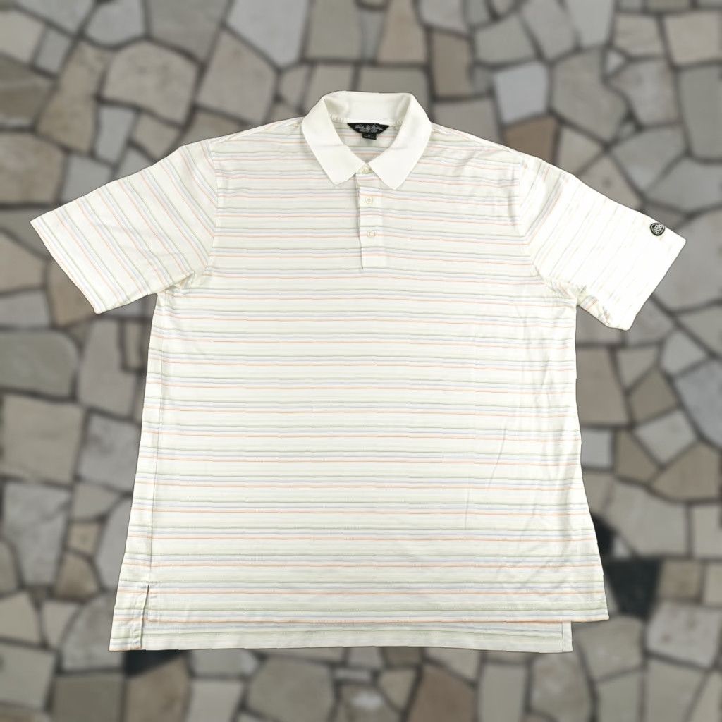 Brooks Brothers VINTAGE Brooks Brothers Polo Shirt Mens XL White Striped Performance Golf Preppy Size US XL / EU 56 / 4 - 1 Thumbnail