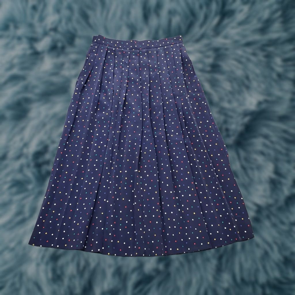 Talbots Talbots A-Line Skirt Womens Size 6 Multicolor Polka Dot Pleated Front Side Button Size 28" / US 6 / IT 42 - 1 Thumbnail