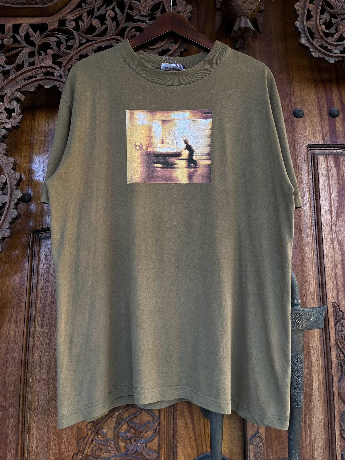 image of Band Tees x Vintage 90’S Blur “I Feel Heavy Metal” Song2 in Green, Men's (Size Large)