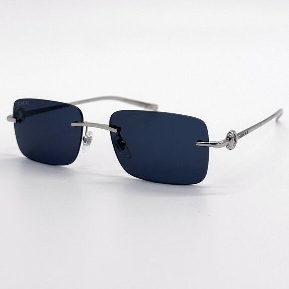 Gucci NEW GUCCI SUNGLASSES GG1703S 003 SILVER/BLUE UNISEX EYEWEAR Size ONE SIZE - 4 Thumbnail