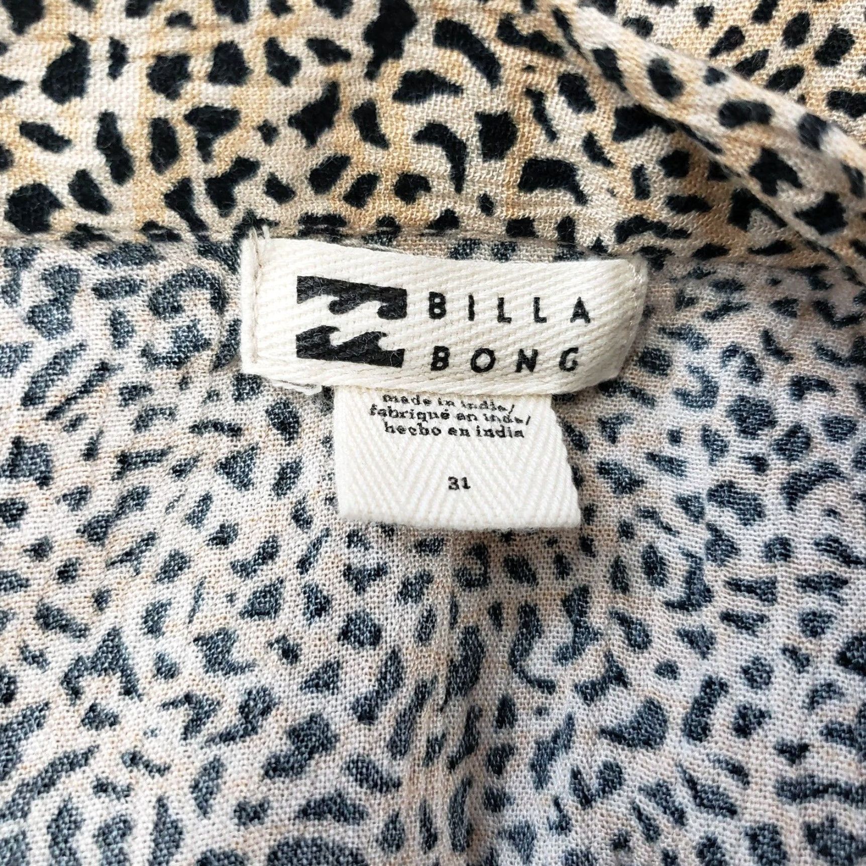Billabong VINTAGE Billabong Womens Maxi Skirt Sz 31 Brown Black Animal Print Viscose Side Zip Size 24" / US 00 / IT 34 - 6 Thumbnail