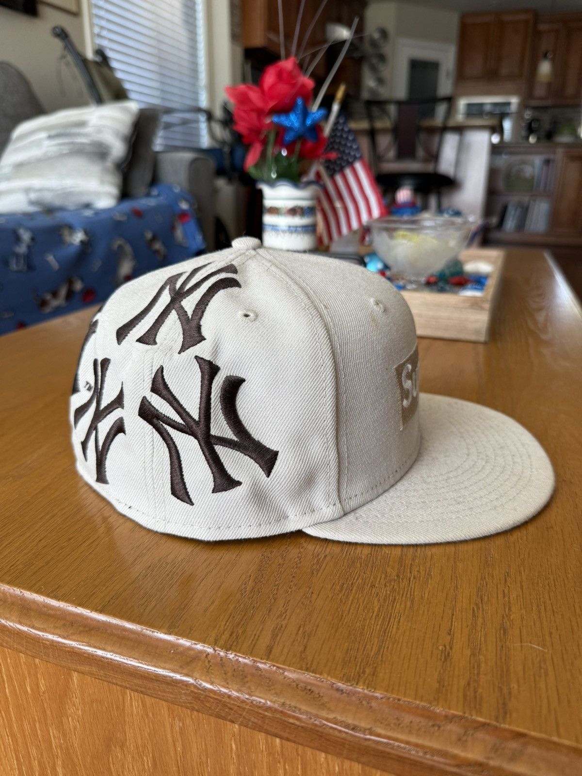 Supreme Supreme x New York Box Logo New Era Tan Size ONE SIZE - 3 Thumbnail